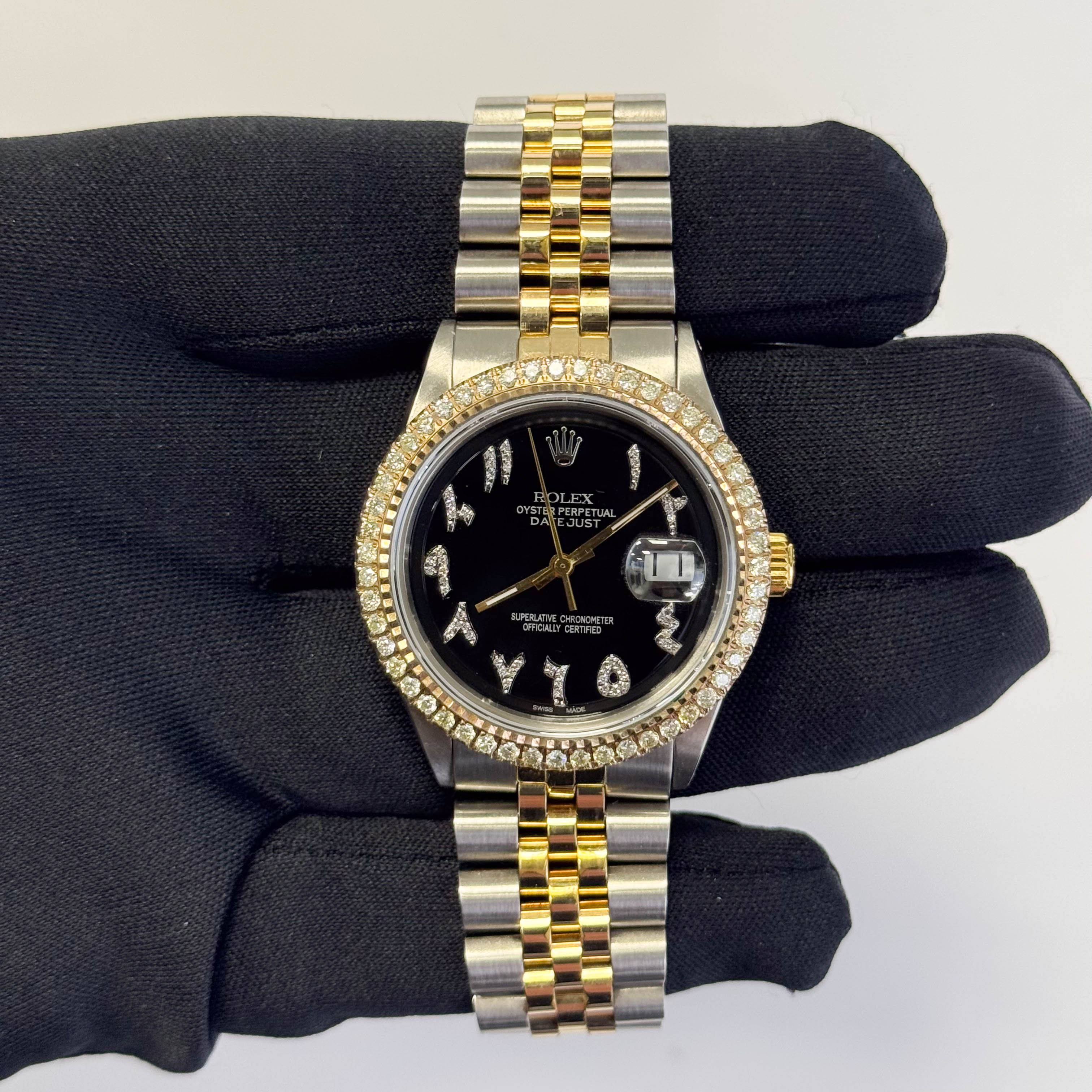 Rolex Datejust Stainless Steel 36mm Custom Arabic Diamond Dial Watch Reference# 1601 - Happy Jewelers Fine Jewelry Lifetime Warranty