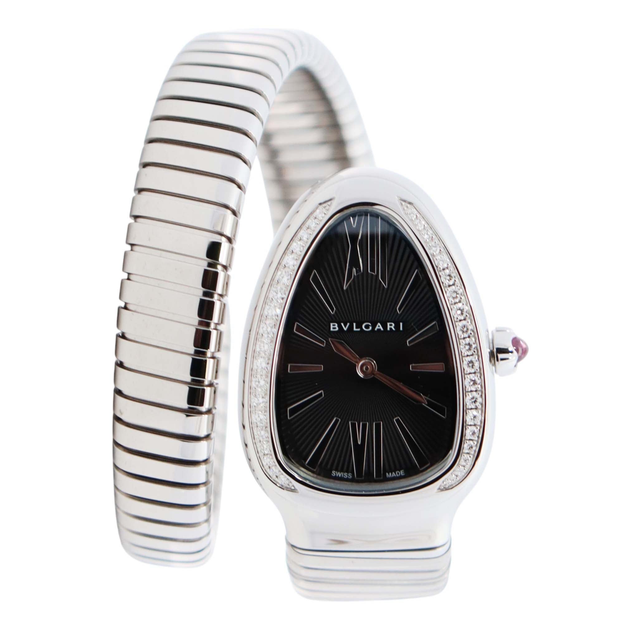 Bvlgari Serpenti 35mm Black Dial Watch Ref# 103524 - Happy Jewelers Fine Jewelry Lifetime Warranty