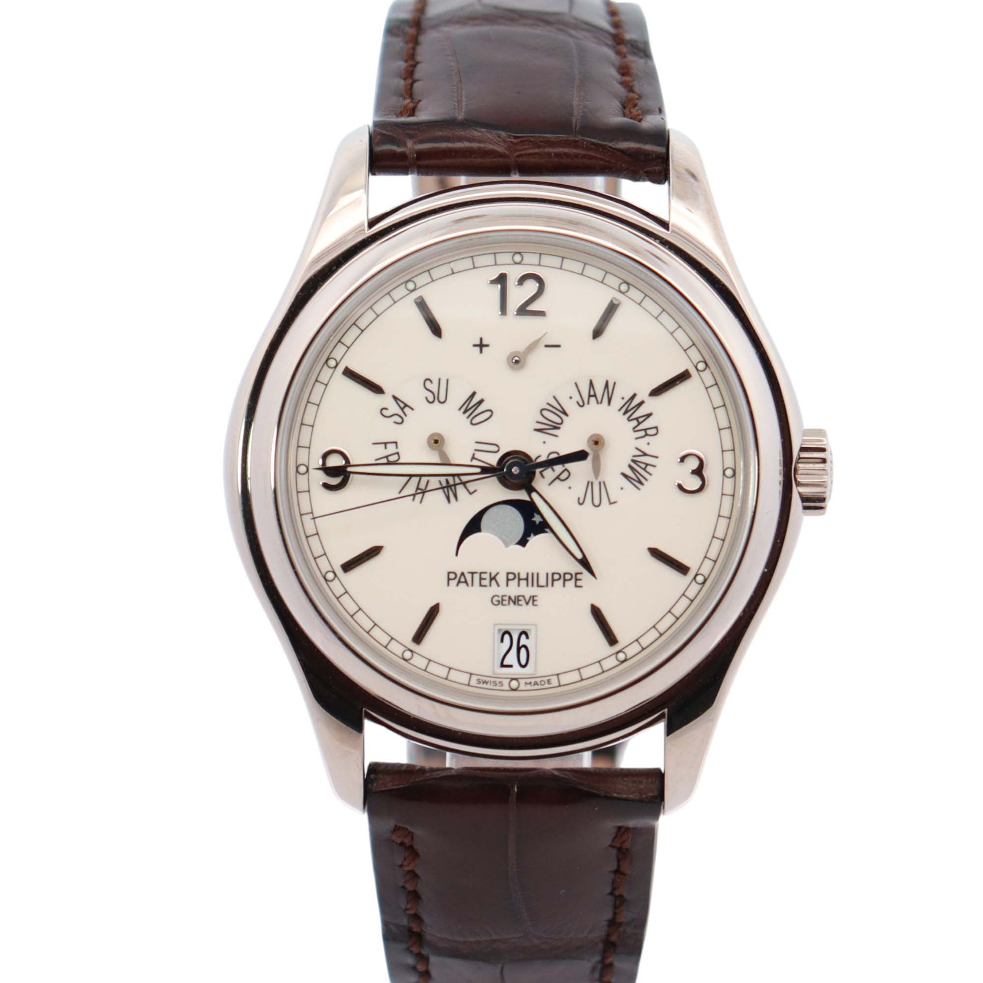 Patek Philippe Annual Calendar 39mm Cream Dial Watch Ref# 5146G-001 - Happy Jewelers Fine Jewelry Lifetime Warranty