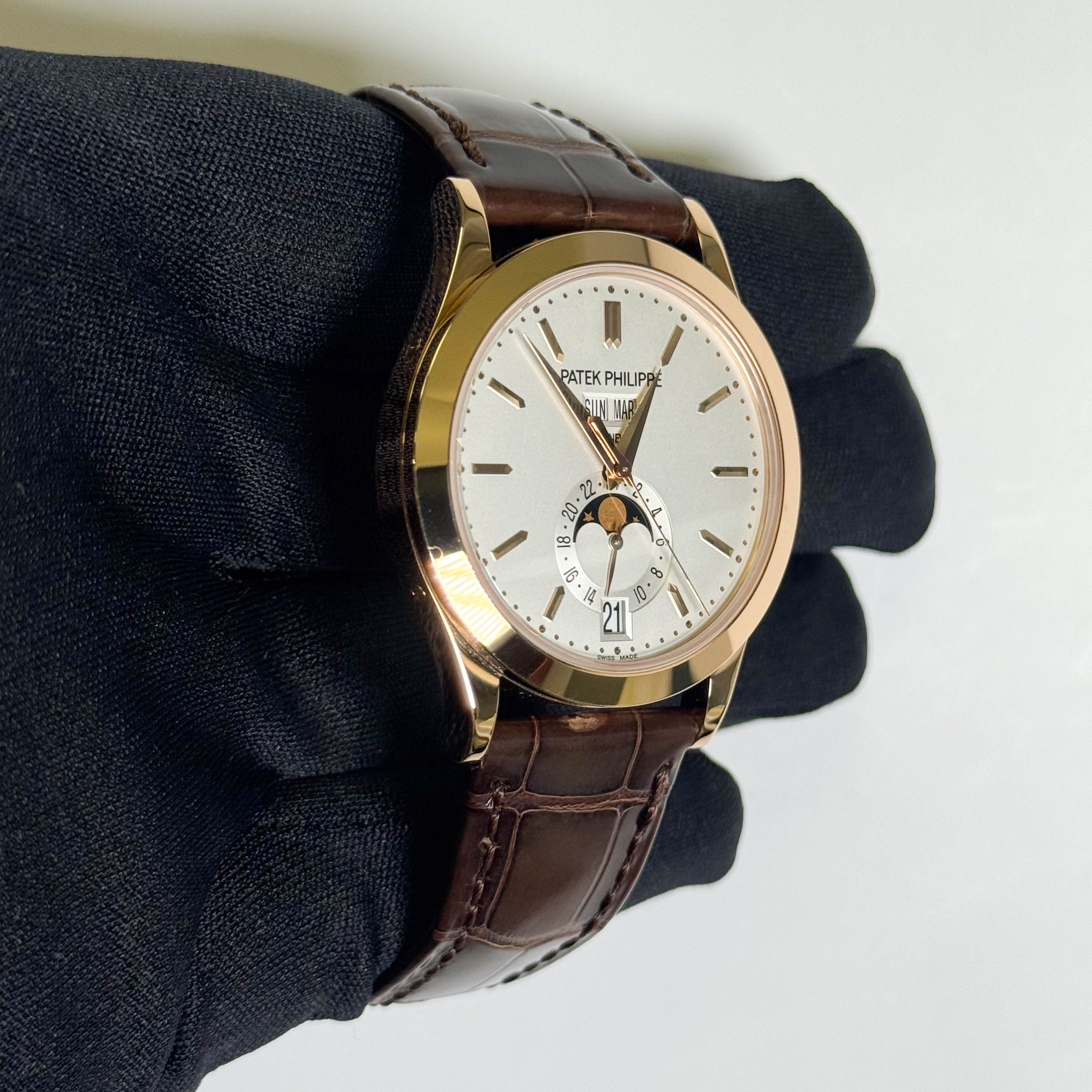 Patek Philippe Complications Annual Calendar 38.5mm White Dial Watch Ref# 5396R-011 - Happy Jewelers Fine Jewelry Lifetime Warranty
