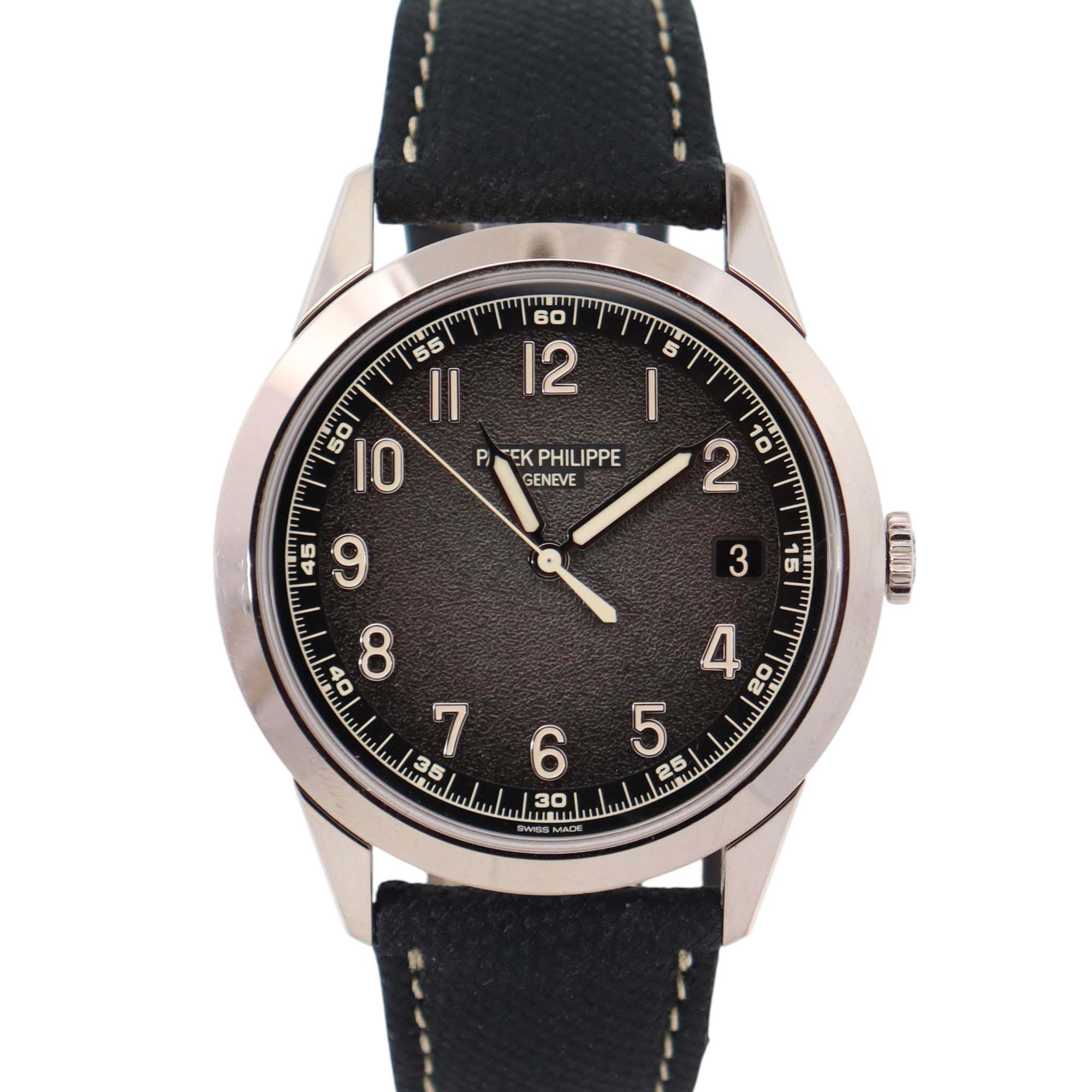 Patek Philippe Calatrava Charcoal Dial Watch Ref# 5226G-001 - Happy Jewelers Fine Jewelry Lifetime Warranty