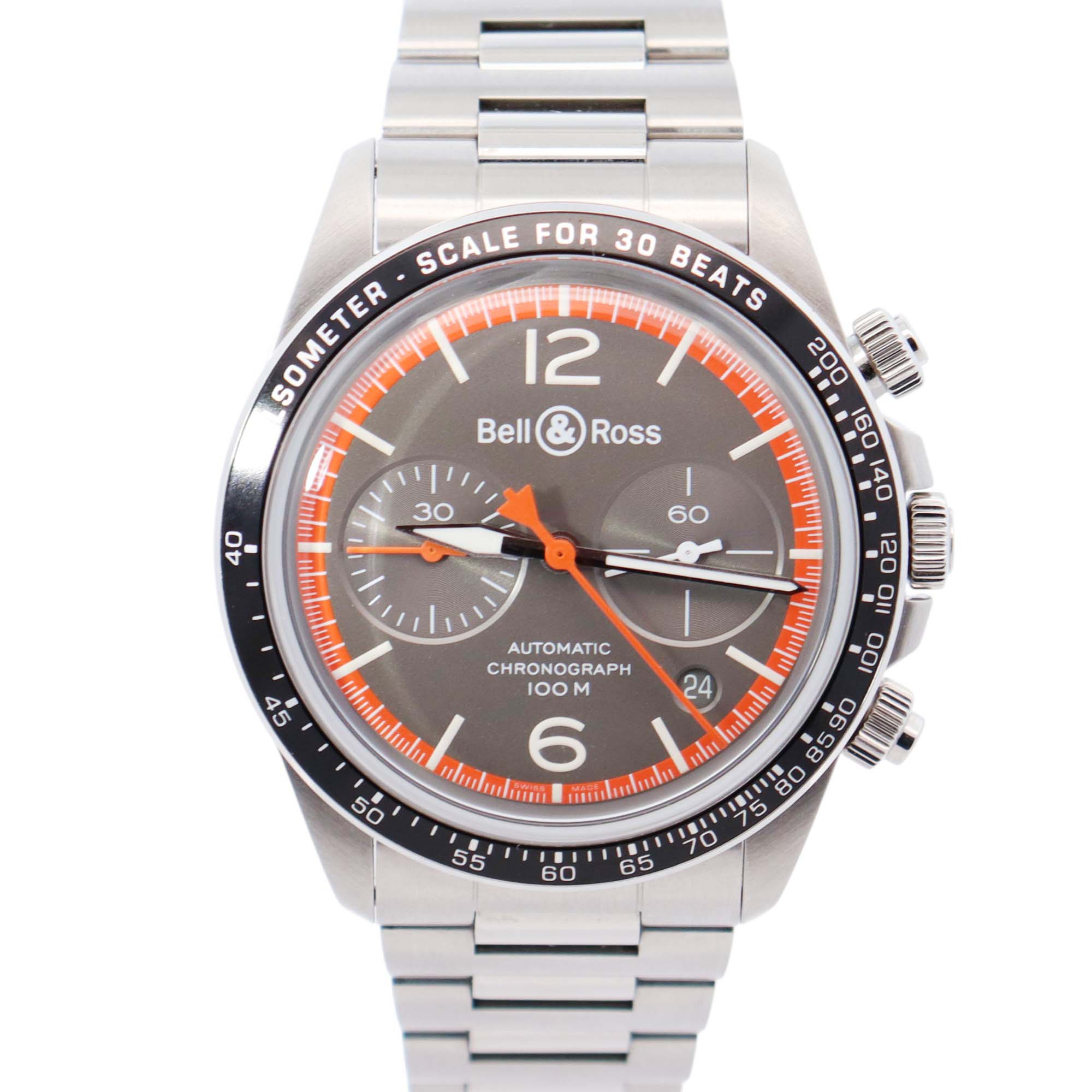 Bell & Ross BR V2-94 41mm Black Dial Watch Ref# BRV294-ORA-ST/SST - Happy Jewelers Fine Jewelry Lifetime Warranty