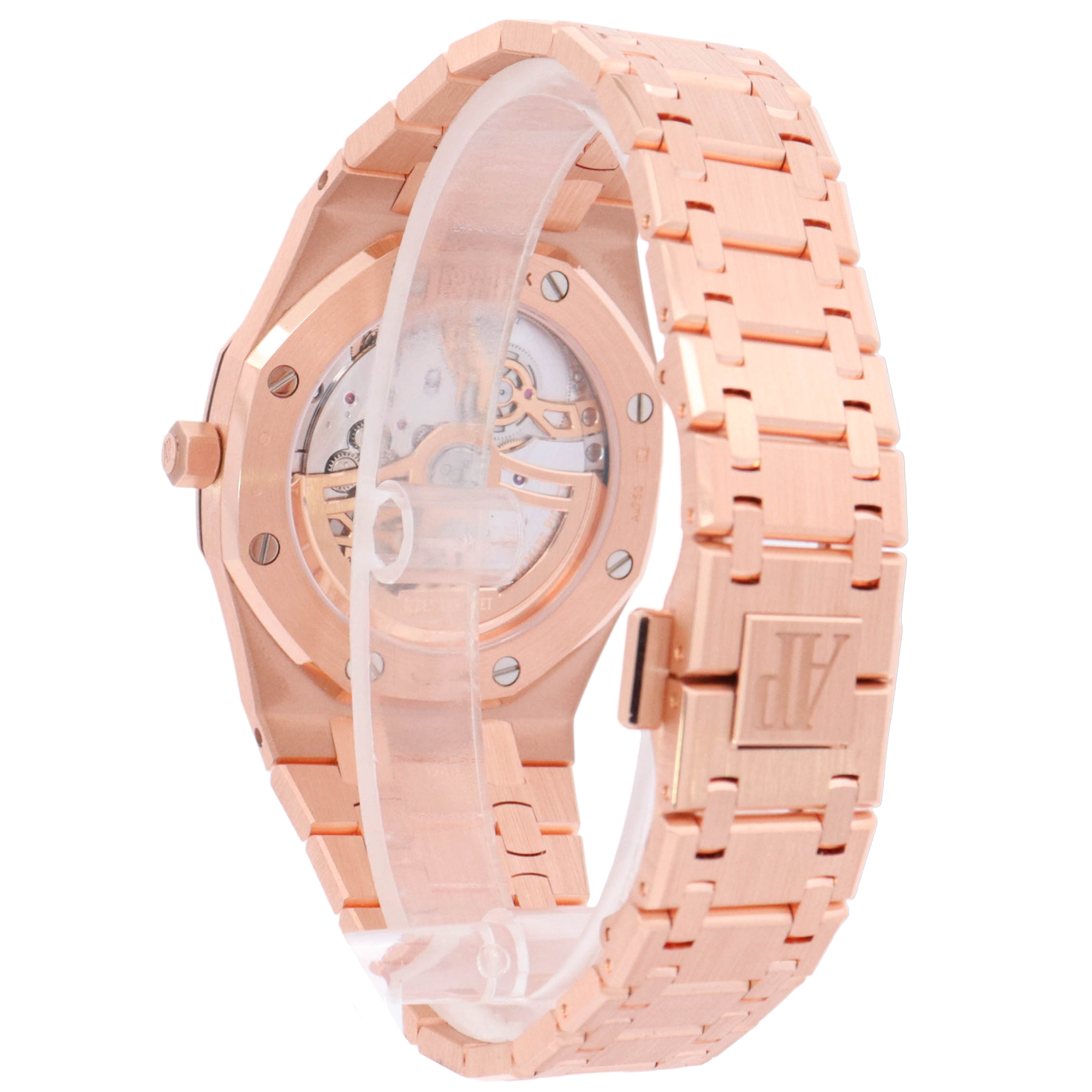 Audemars Piguet Royal Oak "Jumbo" 39mm Rose Gold Smoke Grey Petite Tapisserie Dial Watch Reference# 16202OR.OO.1240OR.02 - Happy Jewelers Fine Jewelry Lifetime Warranty