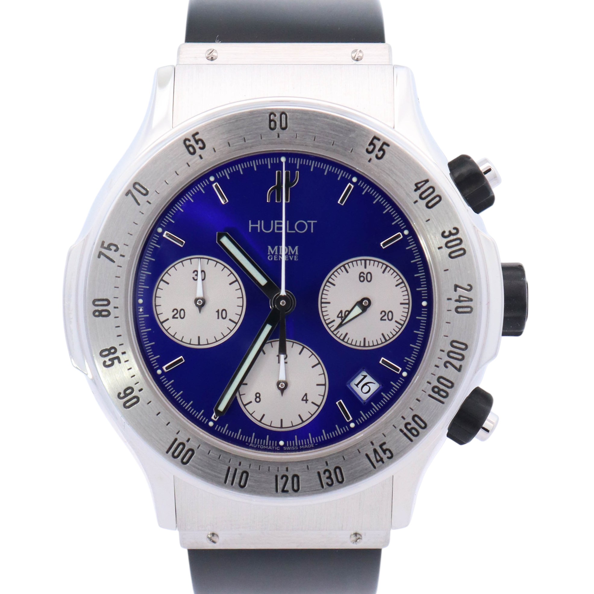 Hublot Classic MDM Super B 42mm Stainless Steel Purple Chronograph