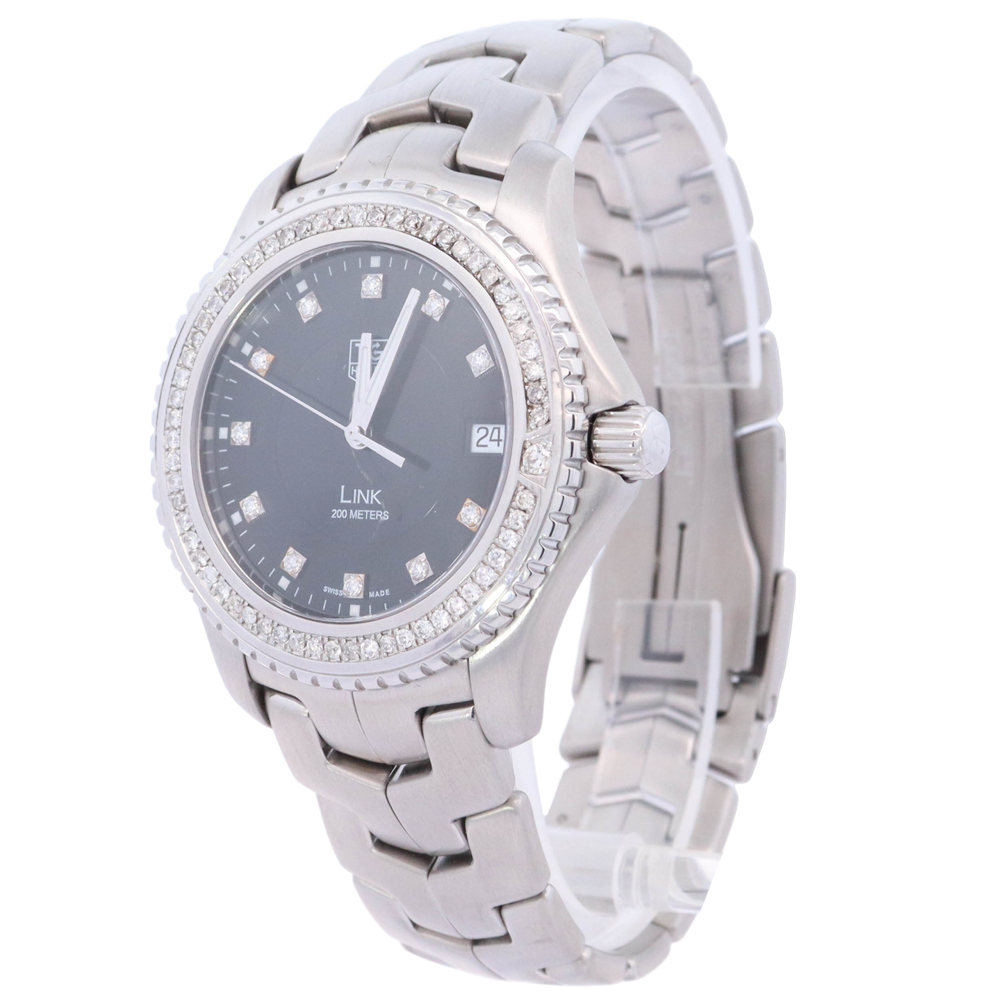TAG Heuer Link 39mm Stainless Steel Diamond Dial Watch Reference# WJ1117.BA0570 - Happy Jewelers Fine Jewelry Lifetime Warranty