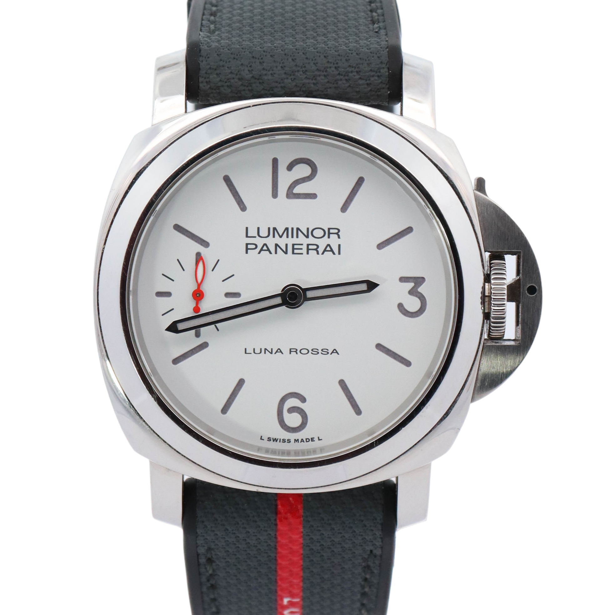 Panerai Luminor Luna Rossa 44mm Stainless Steel White Arabic & Stick Dial Watch Reference# PAM01342 - Happy Jewelers Fine Jewelry Lifetime Warranty