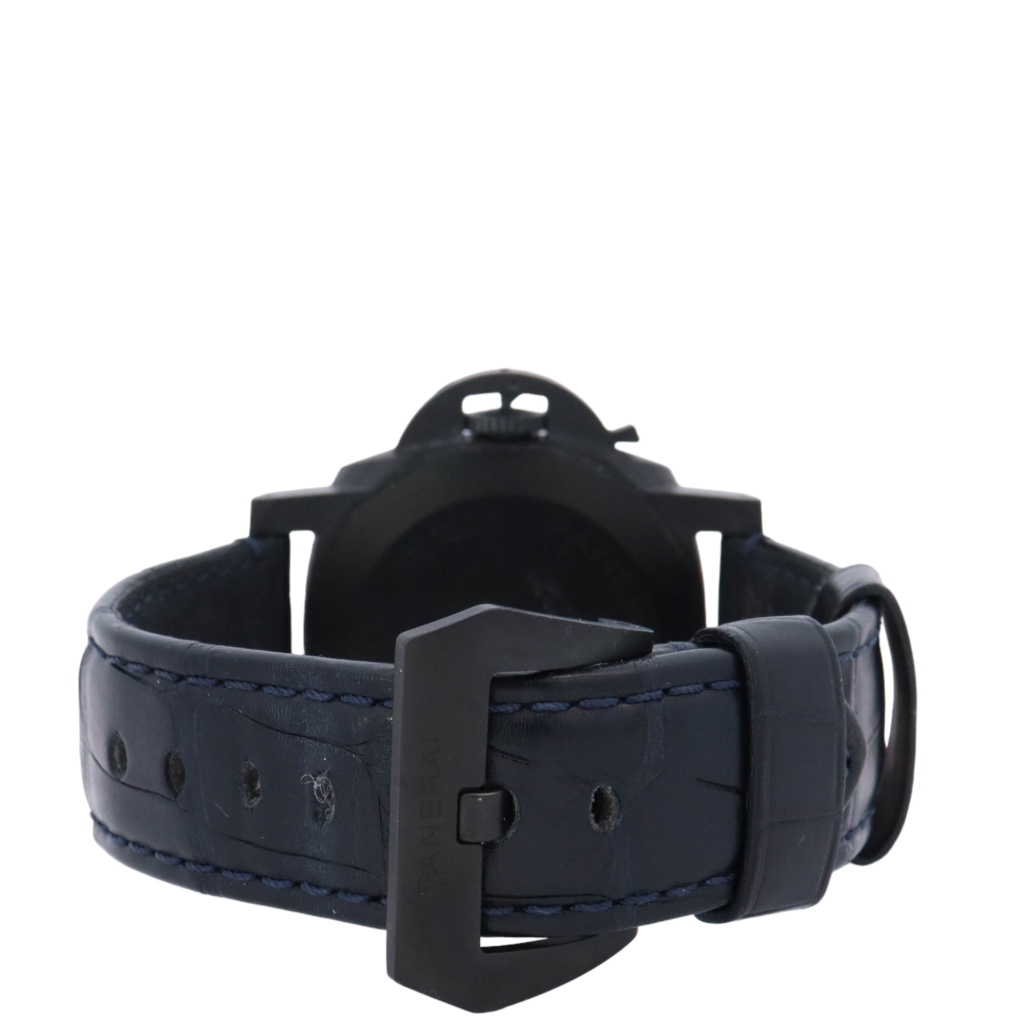 Panerai Luminor Marina 44mm Carbon Blue Arabic & Stick Dial Watch Reference# PAM01664 - Happy Jewelers Fine Jewelry Lifetime Warranty