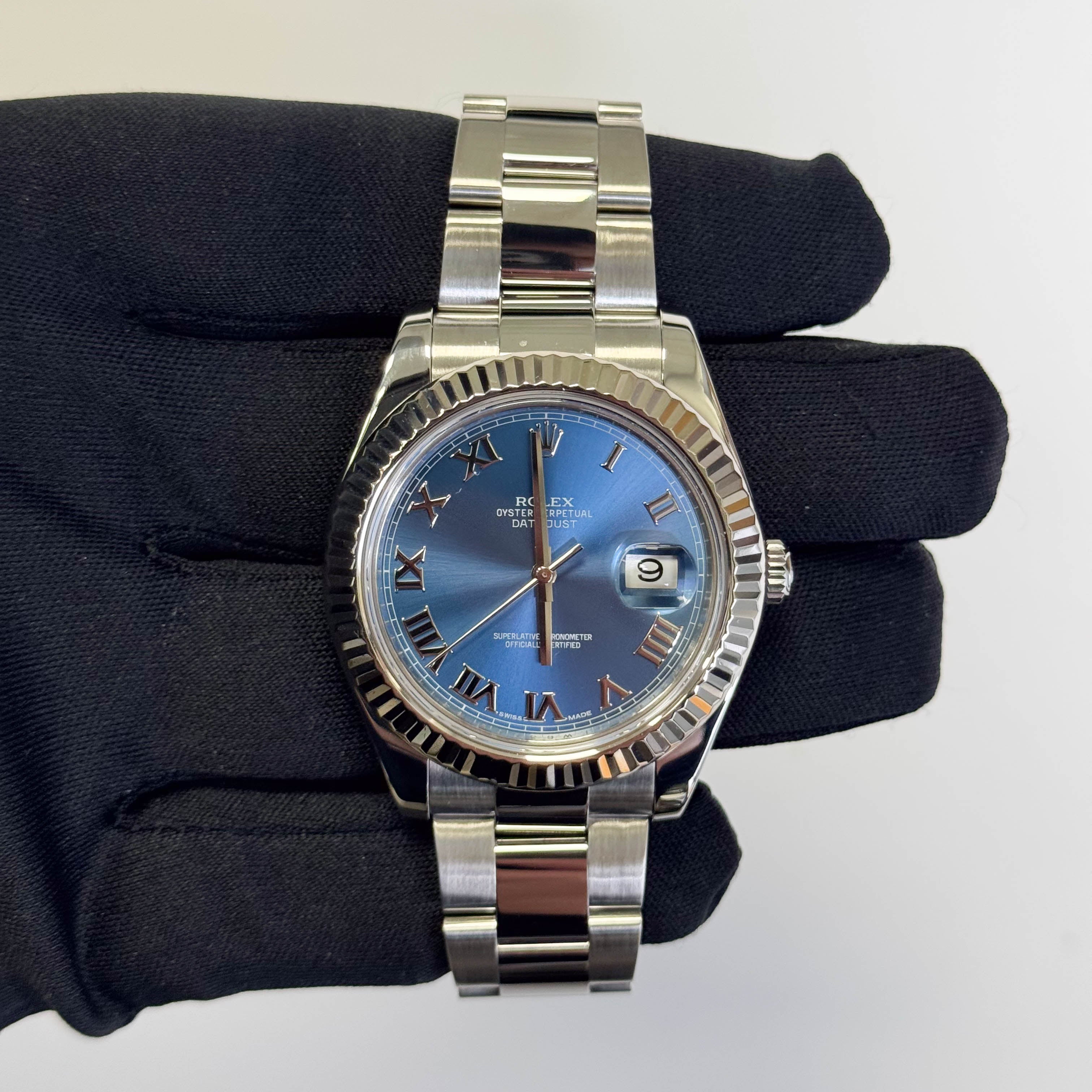 Rolex Datejust II 41mm Stainless Steel Blue Dial Watch Ref# 116334