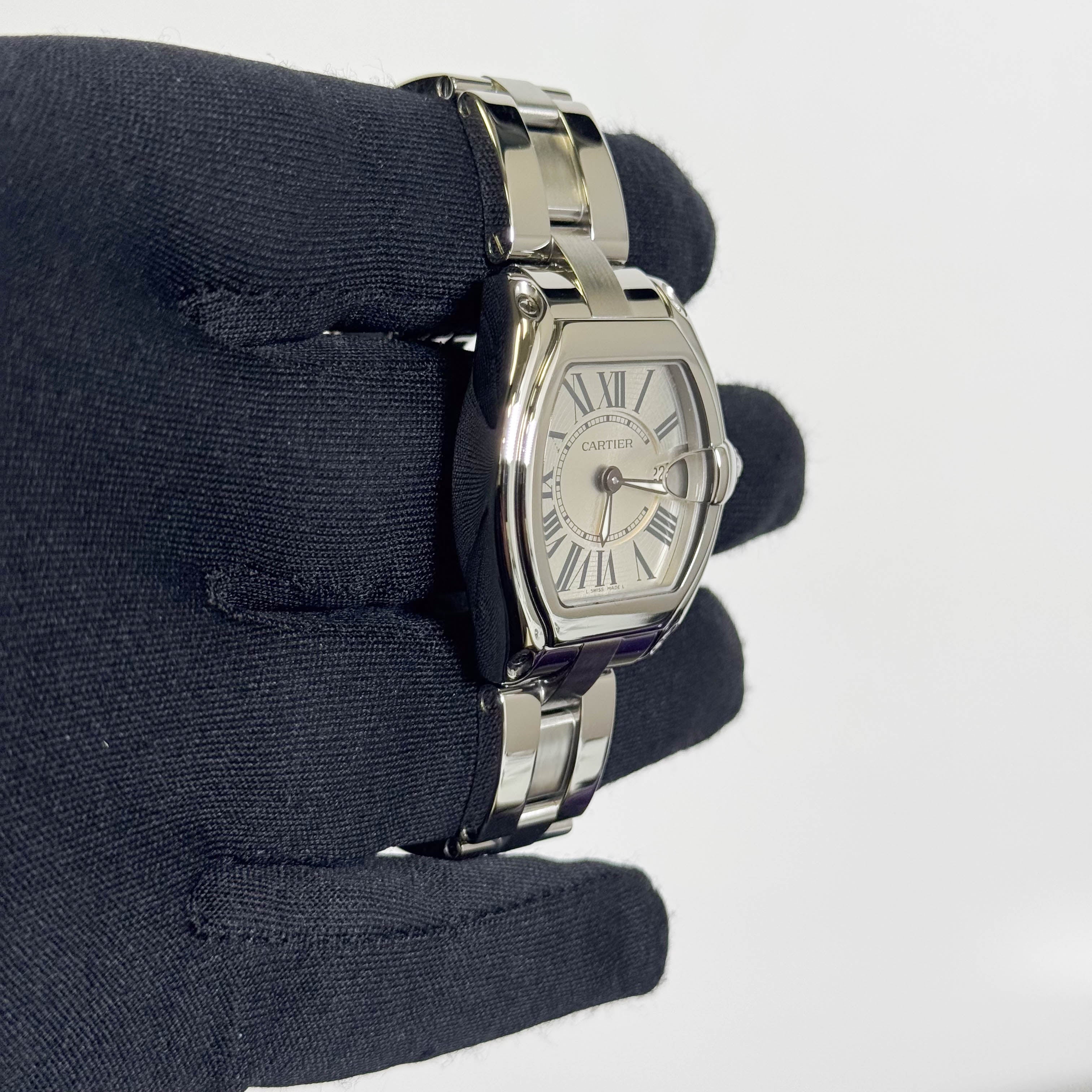 Cartier Roadster Stainless Steel 31mm Silver Dial Watch Ref# W62016V3 - Happy Jewelers Fine Jewelry Lifetime Warranty