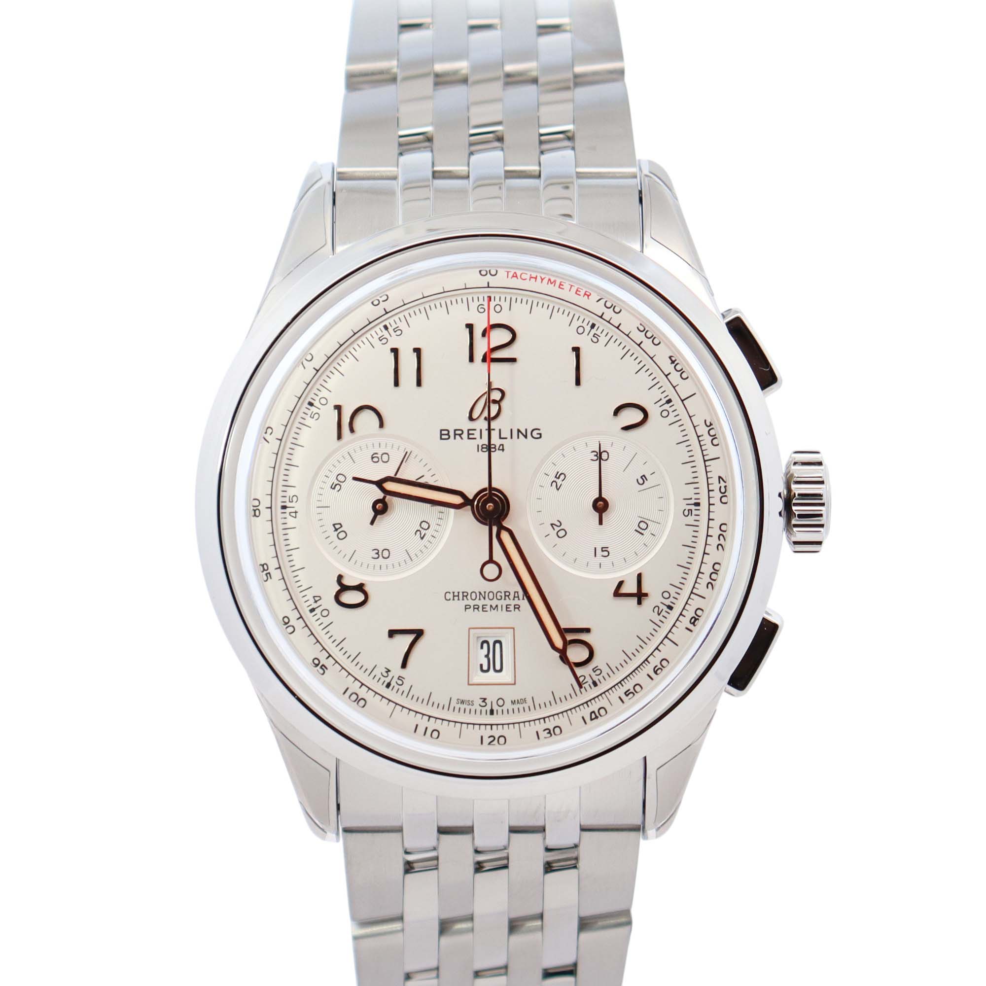 Breitling Premier 42mm Beige Dial Ref# AB0145 - Happy Jewelers Fine Jewelry Lifetime Warranty