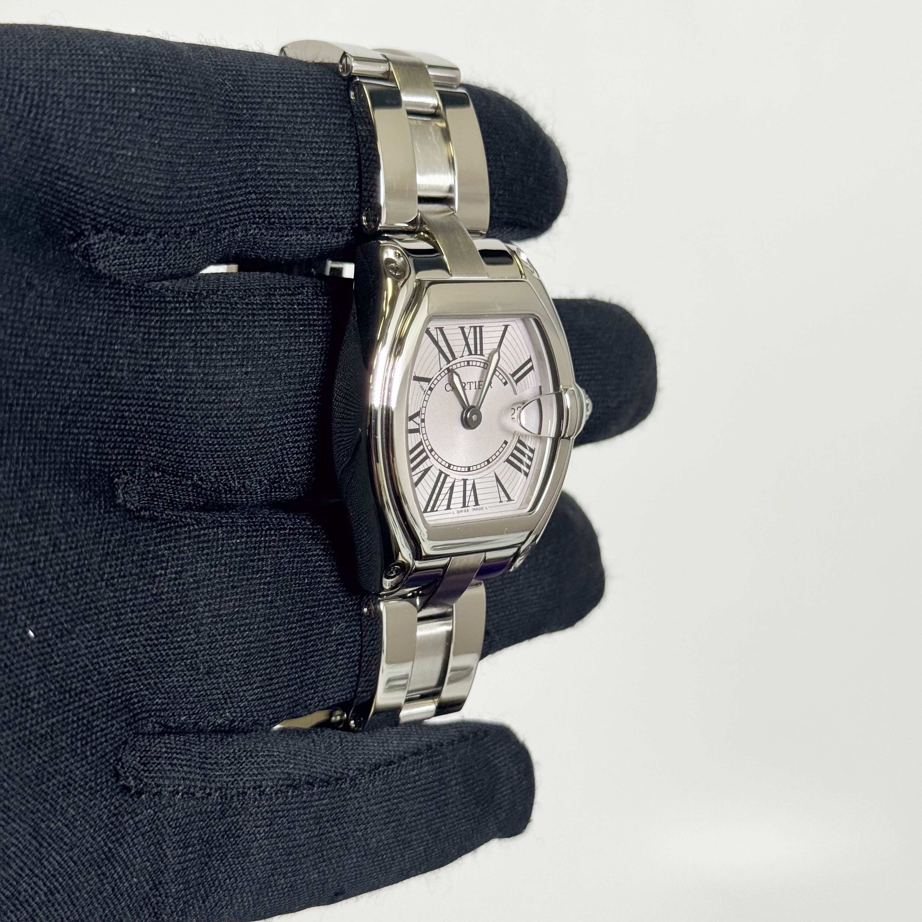 Cartier Roadster Stainless Steel 31mm Silver Dial Watch Ref# W62016V3 - Happy Jewelers Fine Jewelry Lifetime Warranty