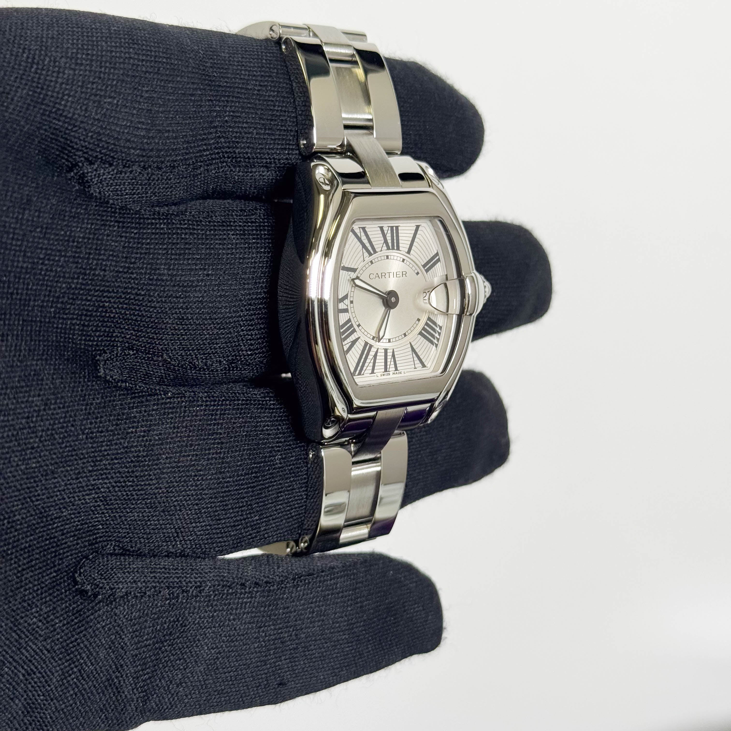 Cartier Roadster Stainless Steel 31mm Silver Dial Watch Ref# W62016V3 - Happy Jewelers Fine Jewelry Lifetime Warranty