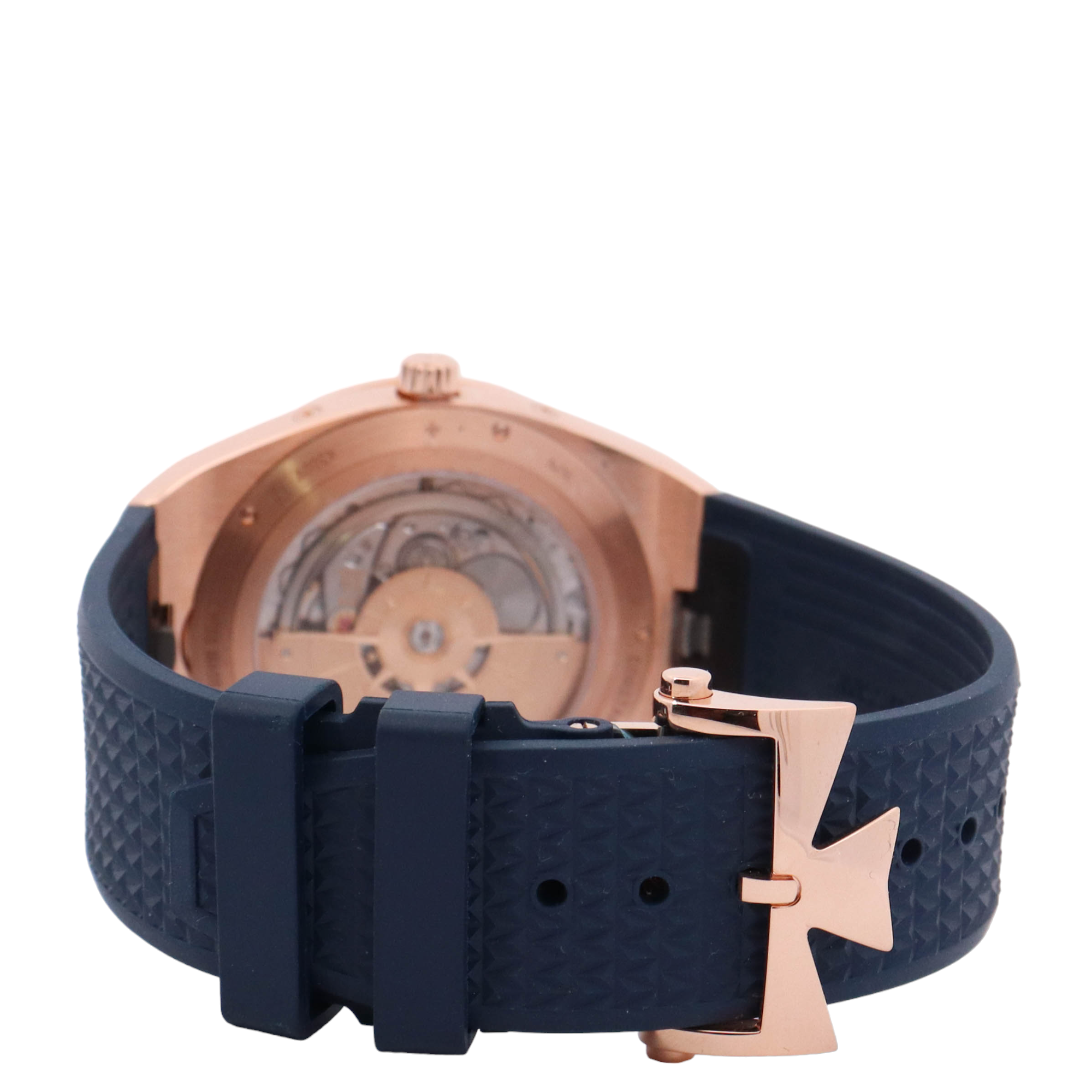 Vacheron Constantin Overseas Perpetual Calendar Ultra Thin 41.5mm Rose Gold Blue Stick Dial Watch Reference# 4300V/000R-B509 - Happy Jewelers Fine Jewelry Lifetime Warranty