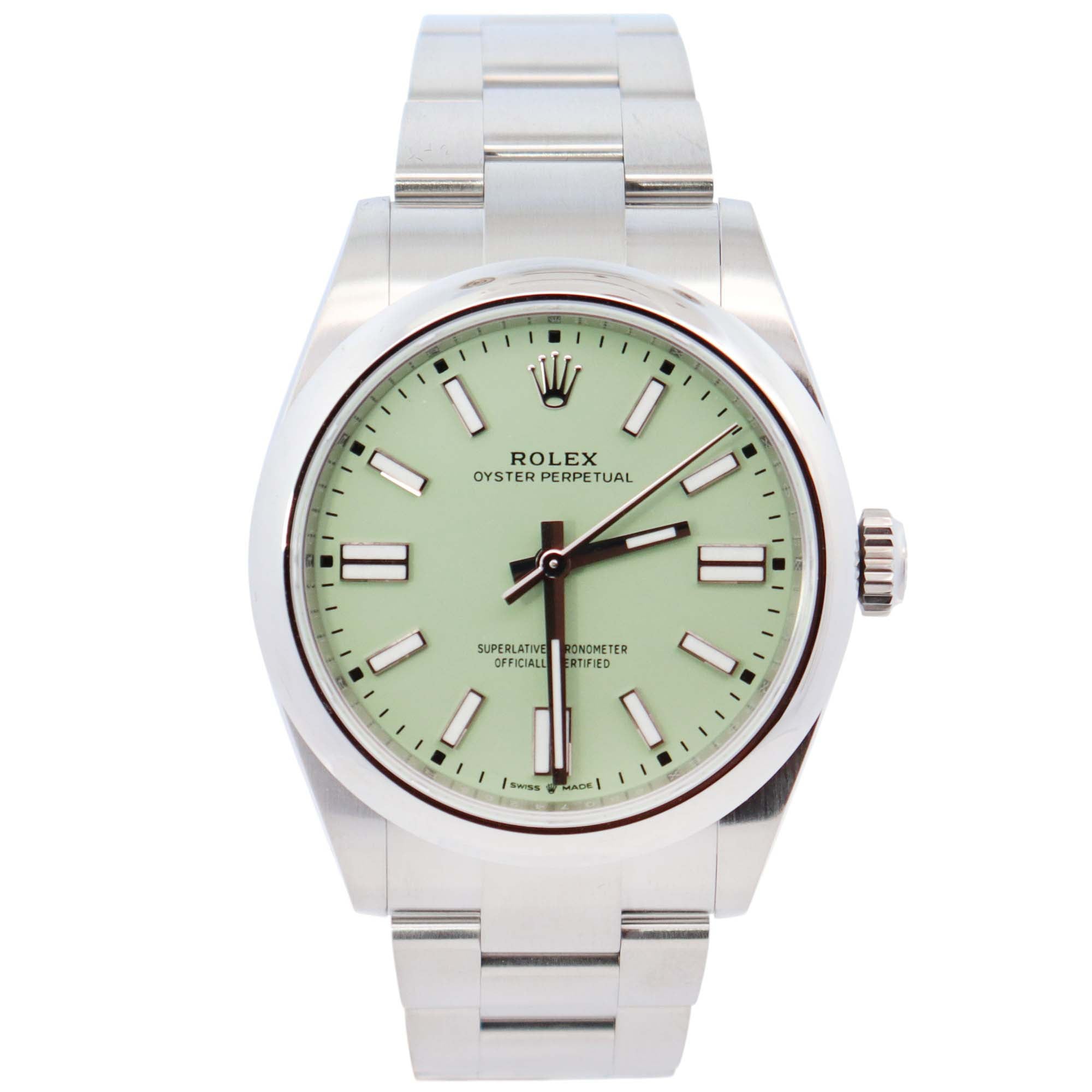 Rolex Oyster Perpetual 41mm Pistachio Dial Watch Ref# 134300 - Happy Jewelers Fine Jewelry Lifetime Warranty