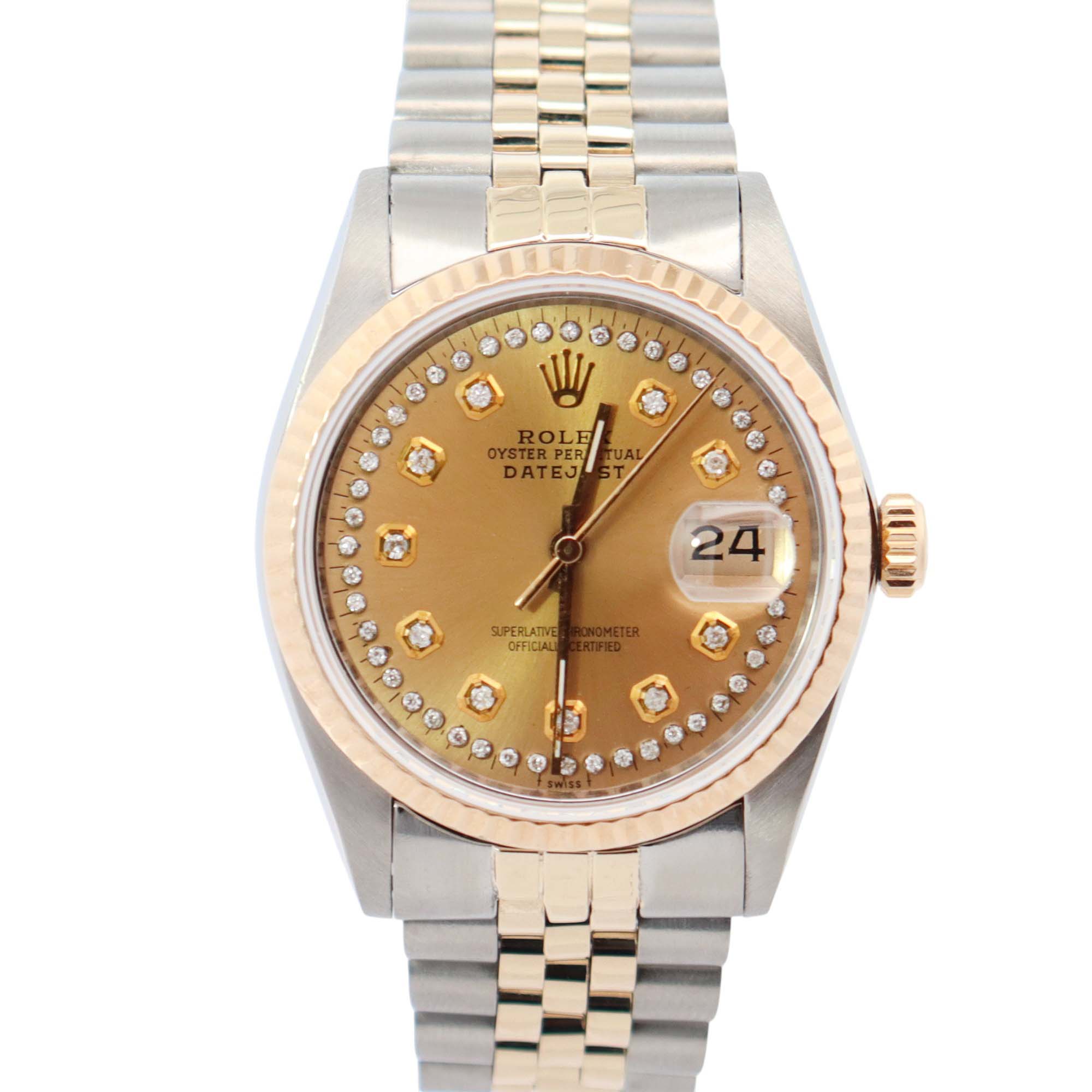 Rolex Datejust 36mm Champagne Dial Watch Ref# 16013 - Happy Jewelers Fine Jewelry Lifetime Warranty