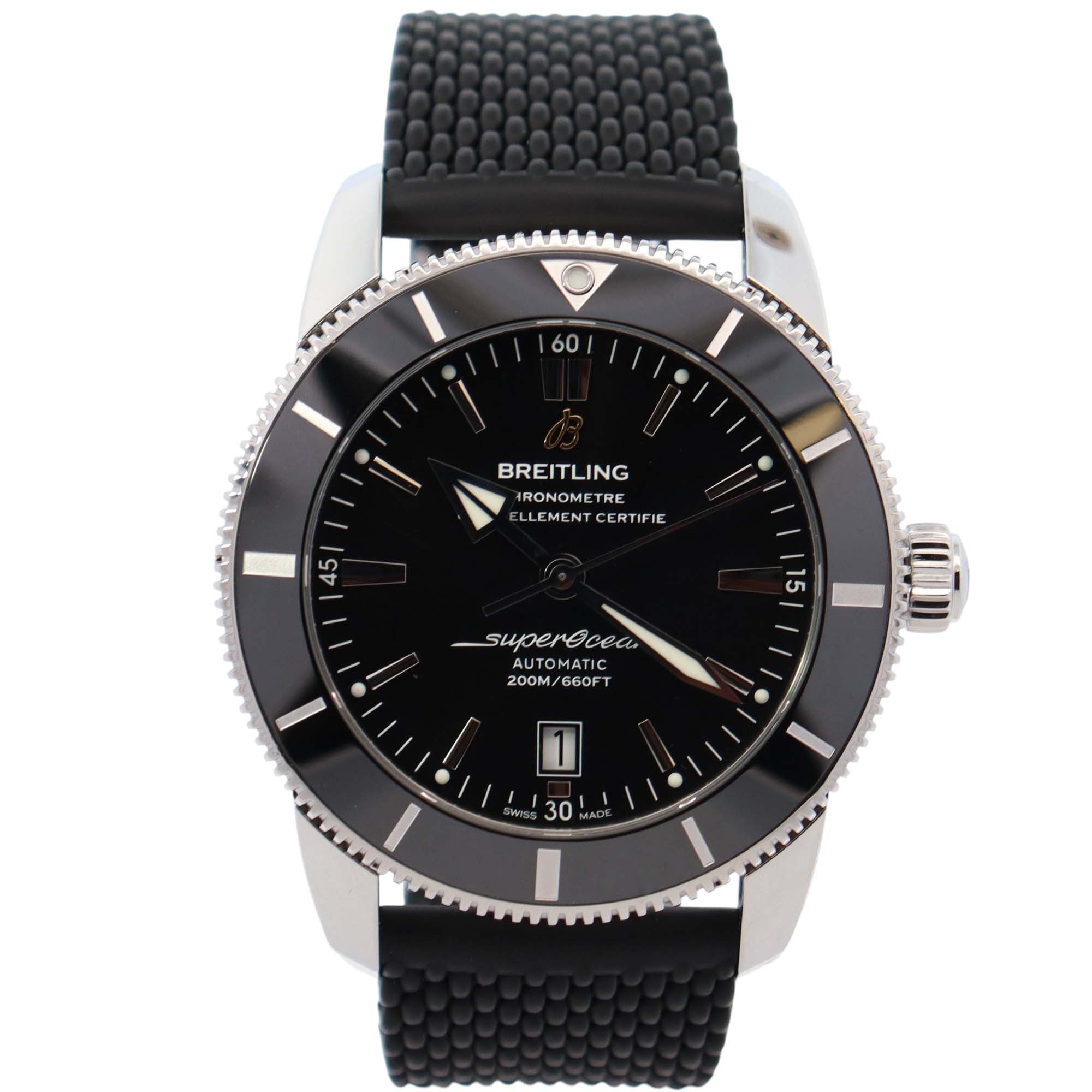 Breitling Superocean 46mm Black Dial Watch Ref# AB202012/BF74 - Happy Jewelers Fine Jewelry Lifetime Warranty