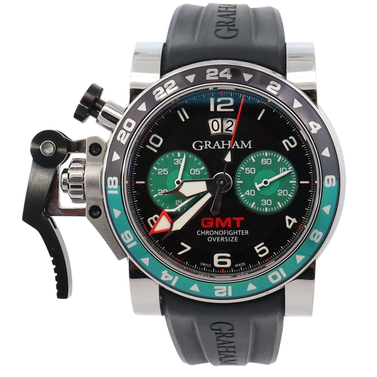 Graham Chronofighter 46mm Black Dial Watch Ref# 20VGS.B12A.K10B - Happy Jewelers Fine Jewelry Lifetime Warranty