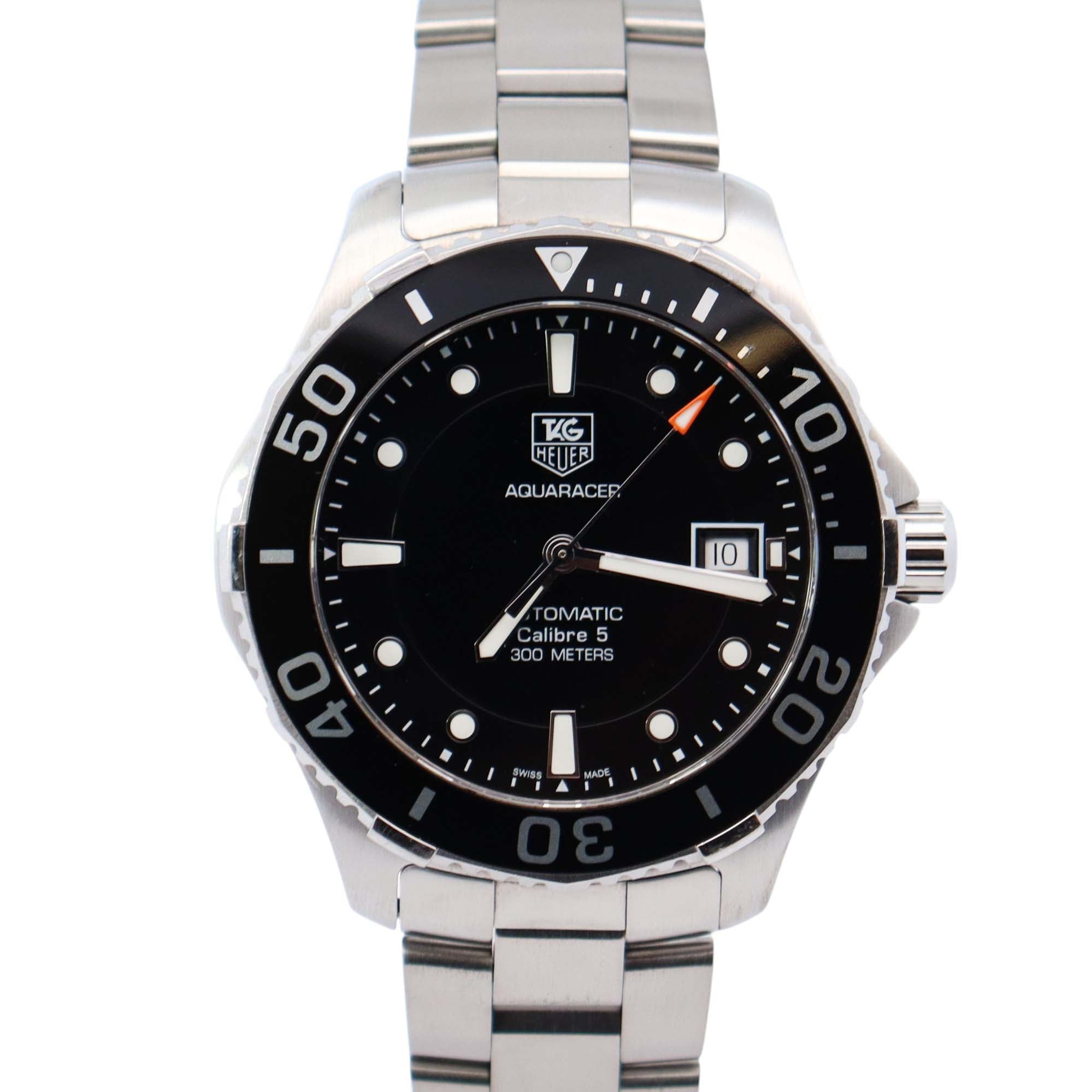 Tag Heuer Aquaracer 41mm Black Dial Watch Ref# WAN2110-BA0822 - Happy Jewelers Fine Jewelry Lifetime Warranty