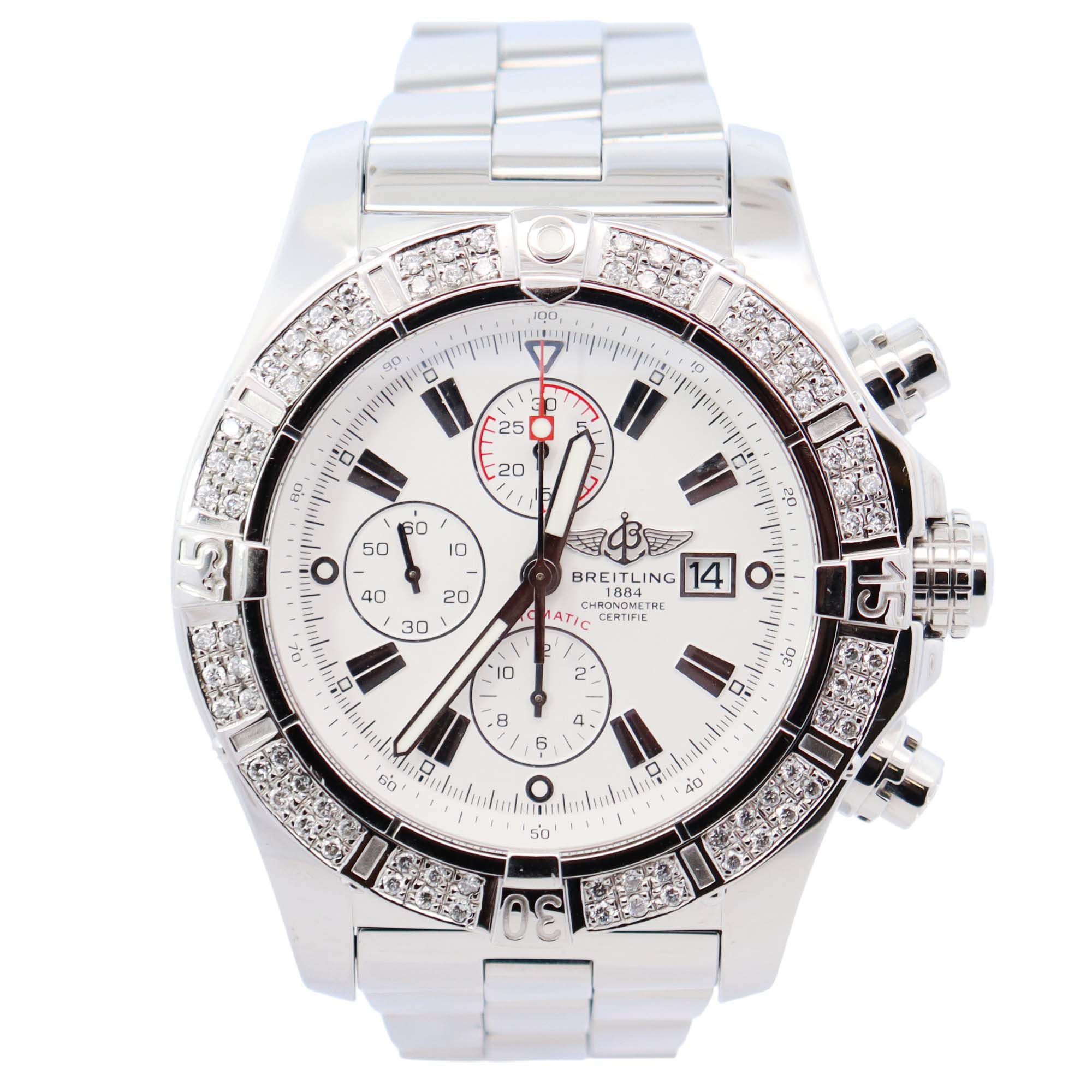 Breitling Super Avenger 48mm White Dial Watch Ref# A13370 - Happy Jewelers Fine Jewelry Lifetime Warranty