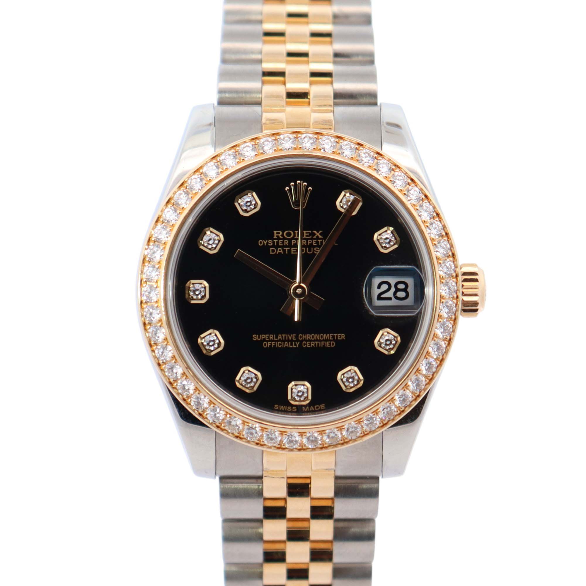 Rolex Datejust 31mm Black Dial Watch Ref# 178383 - Happy Jewelers Fine Jewelry Lifetime Warranty