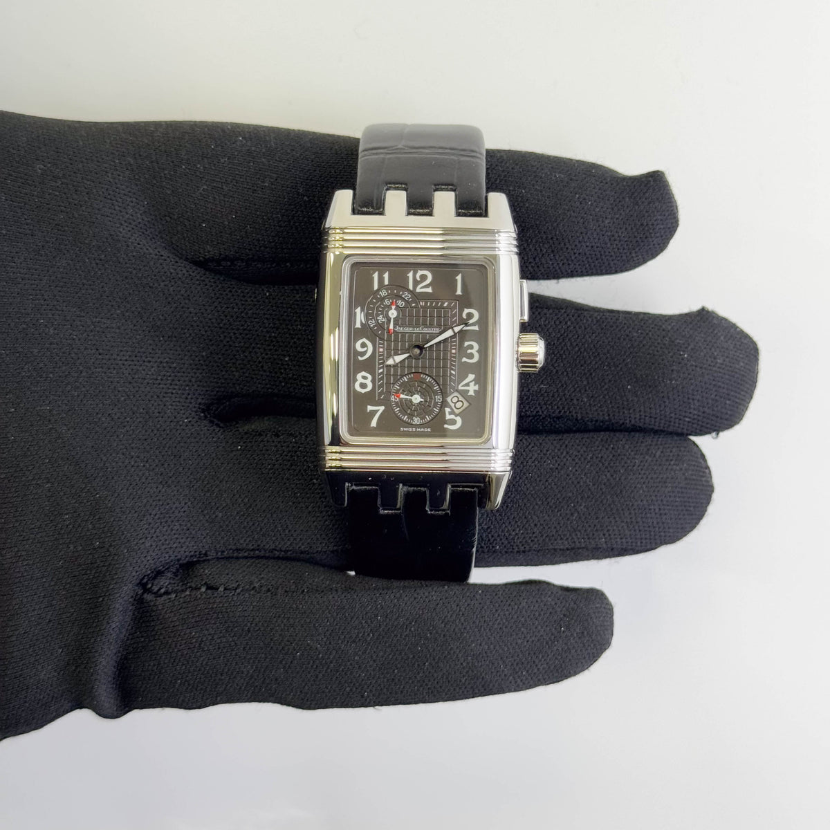 Jaeger-LeCoultre Reverso Gran'Sport Duo 28 mm x 43 mm Black and Silver Dial Watch Ref# Q2948601