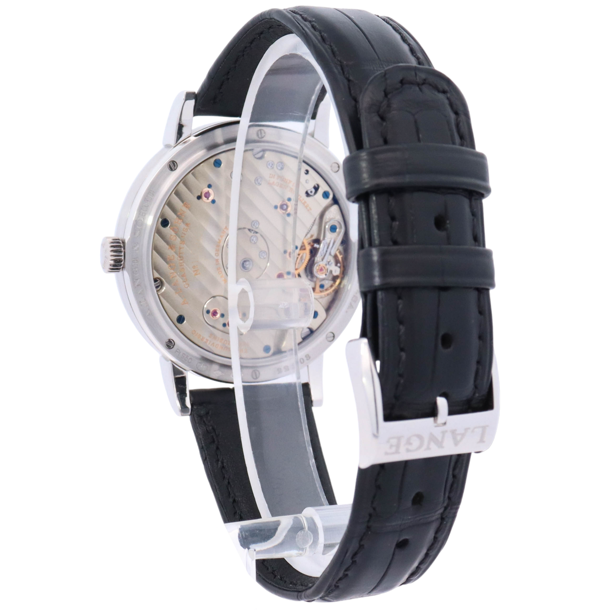 A. Lange & Sohne Grand Lange 1 41mm Platinum Silver Dial Watch Reference# 117.025 - Happy Jewelers Fine Jewelry Lifetime Warranty