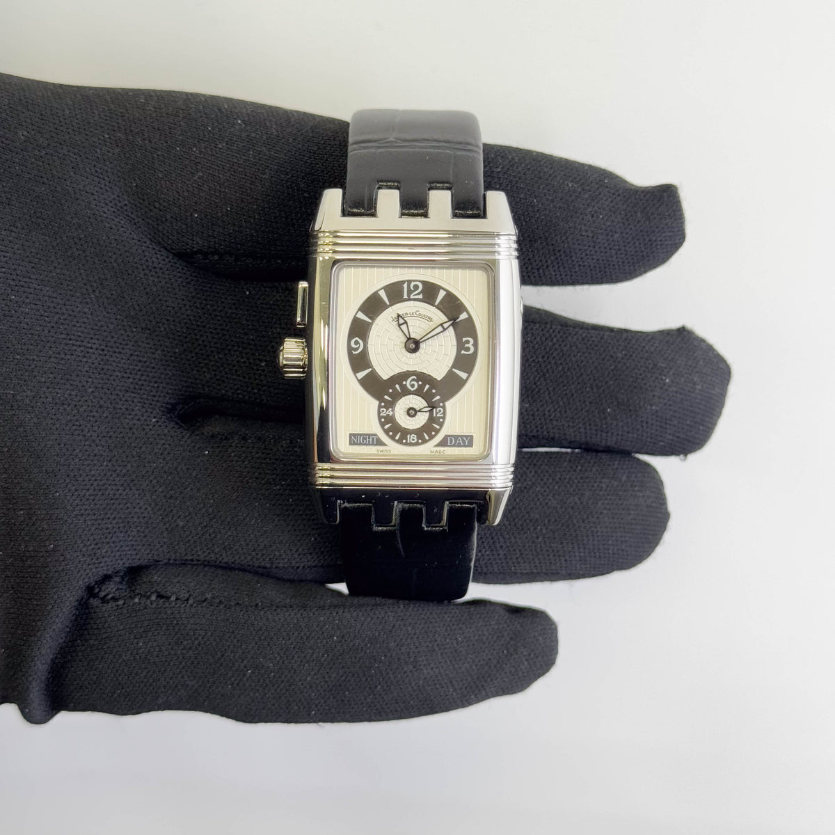 Jaeger-LeCoultre Reverso Gran'Sport Duo 28 mm x 43 mm Black and Silver Dial Watch Ref# Q2948601