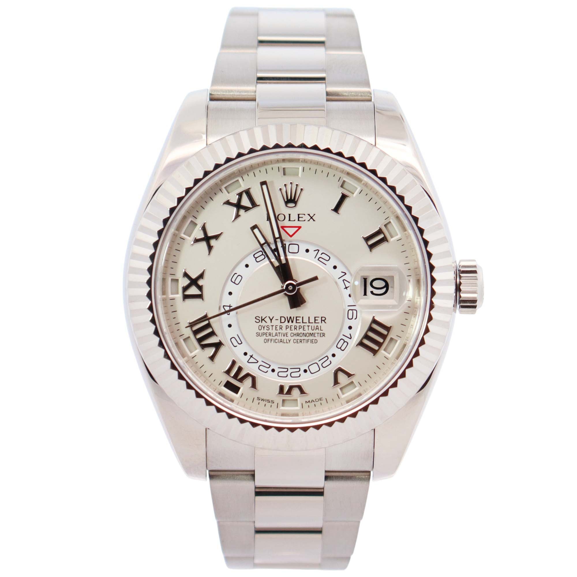 Rolex Sky-Dweller 42mm Ivory Dial Watch Ref# 326939 - Happy Jewelers Fine Jewelry Lifetime Warranty