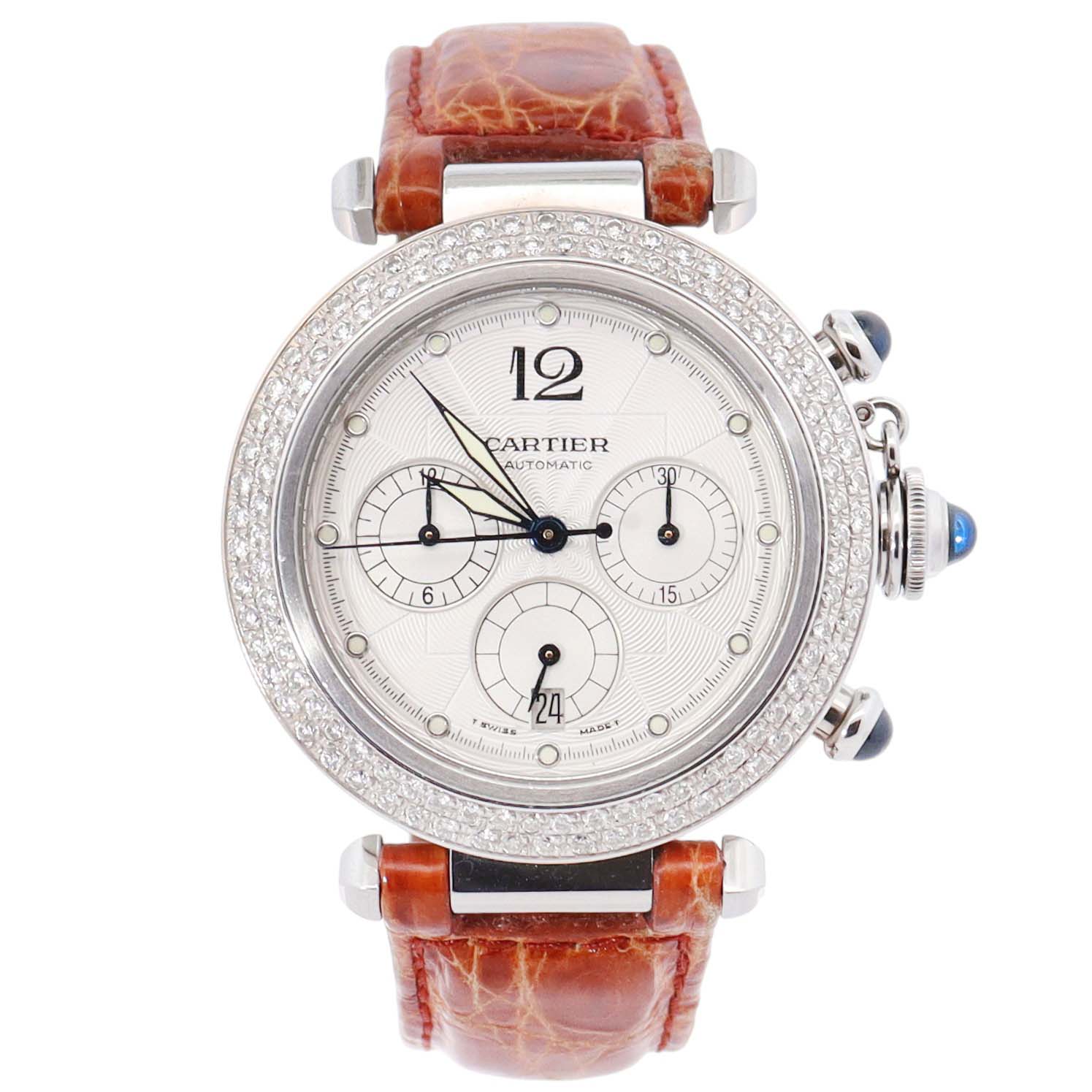 Cartier Pasha 38mm Silver Dial Watch Ref# W3103055 - Happy Jewelers Fine Jewelry Lifetime Warranty