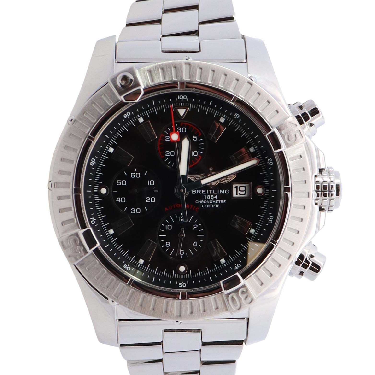 Breitling Super Avenger 48mm Black Dial Watch Ref# A13370 - Happy Jewelers Fine Jewelry Lifetime Warranty