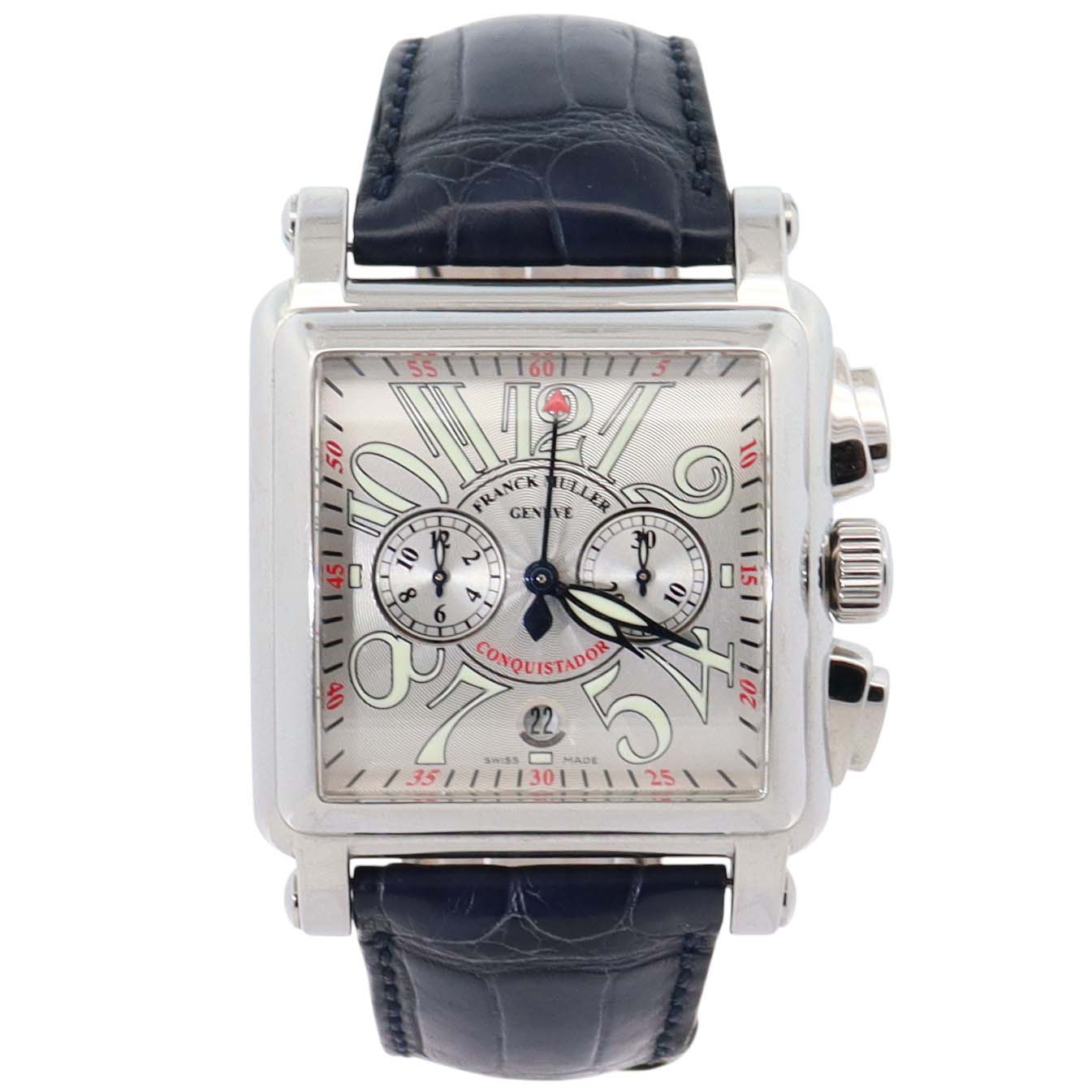Franck Muller Conquistador 41mm Silver Dial Watch Ref# 10000 H CC - Happy Jewelers Fine Jewelry Lifetime Warranty