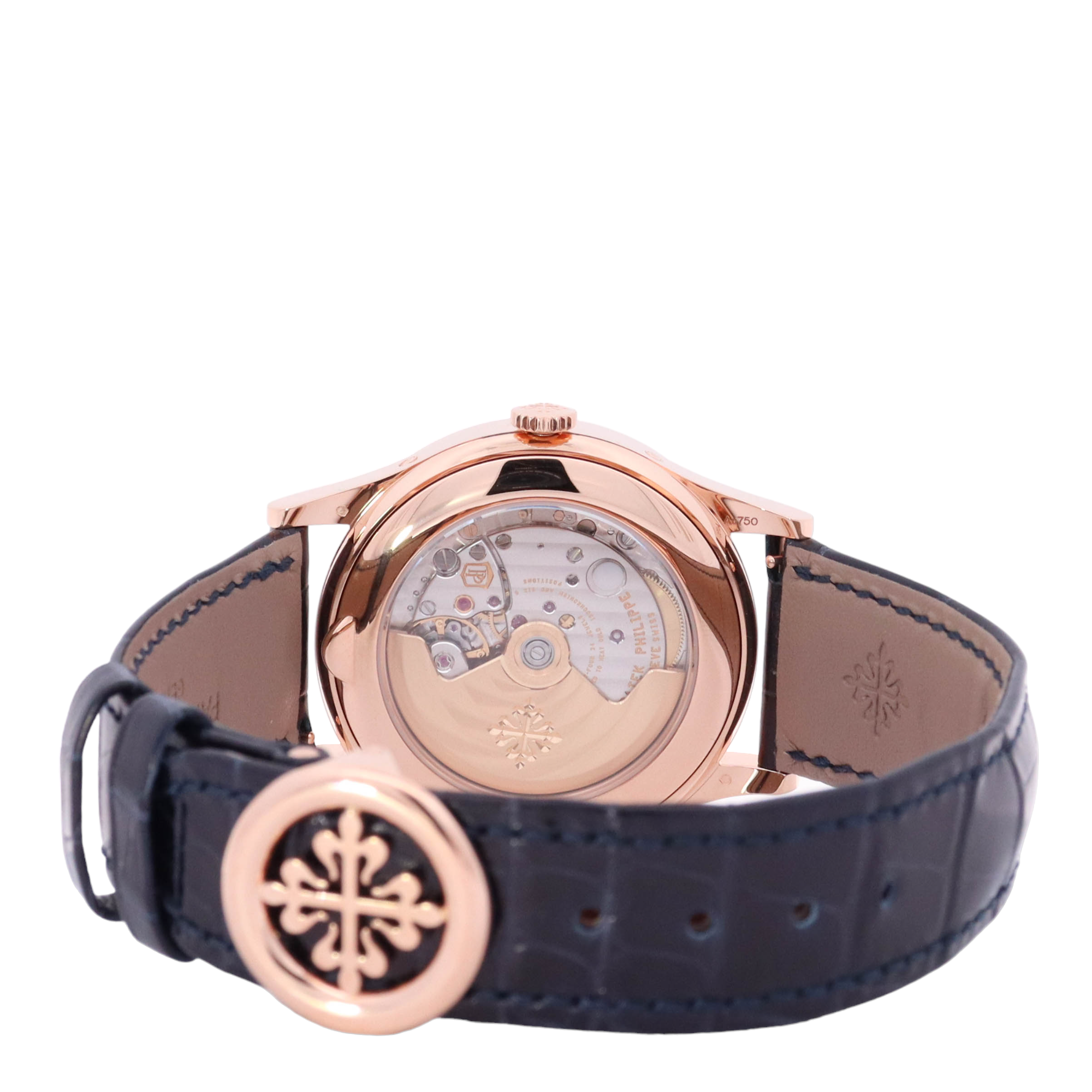 Patek Philippe Complications 38.5mm Rose Gold Blue Baguette Dial Watch Reference# 5396R-015 - Happy Jewelers Fine Jewelry Lifetime Warranty