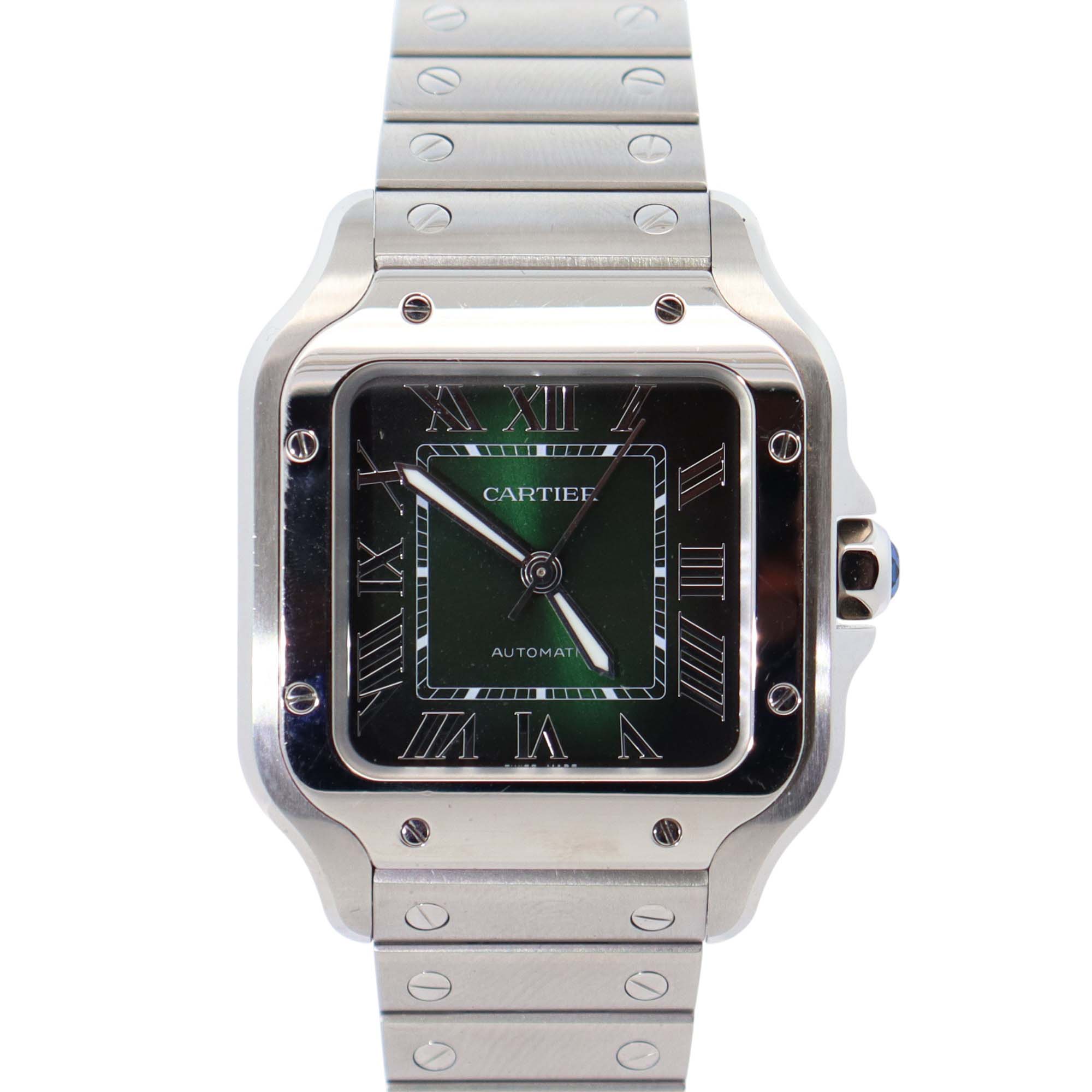 Cartier Santos 35mm Green Dial Watch Ref# WSSA0061 – Happy Jewelers