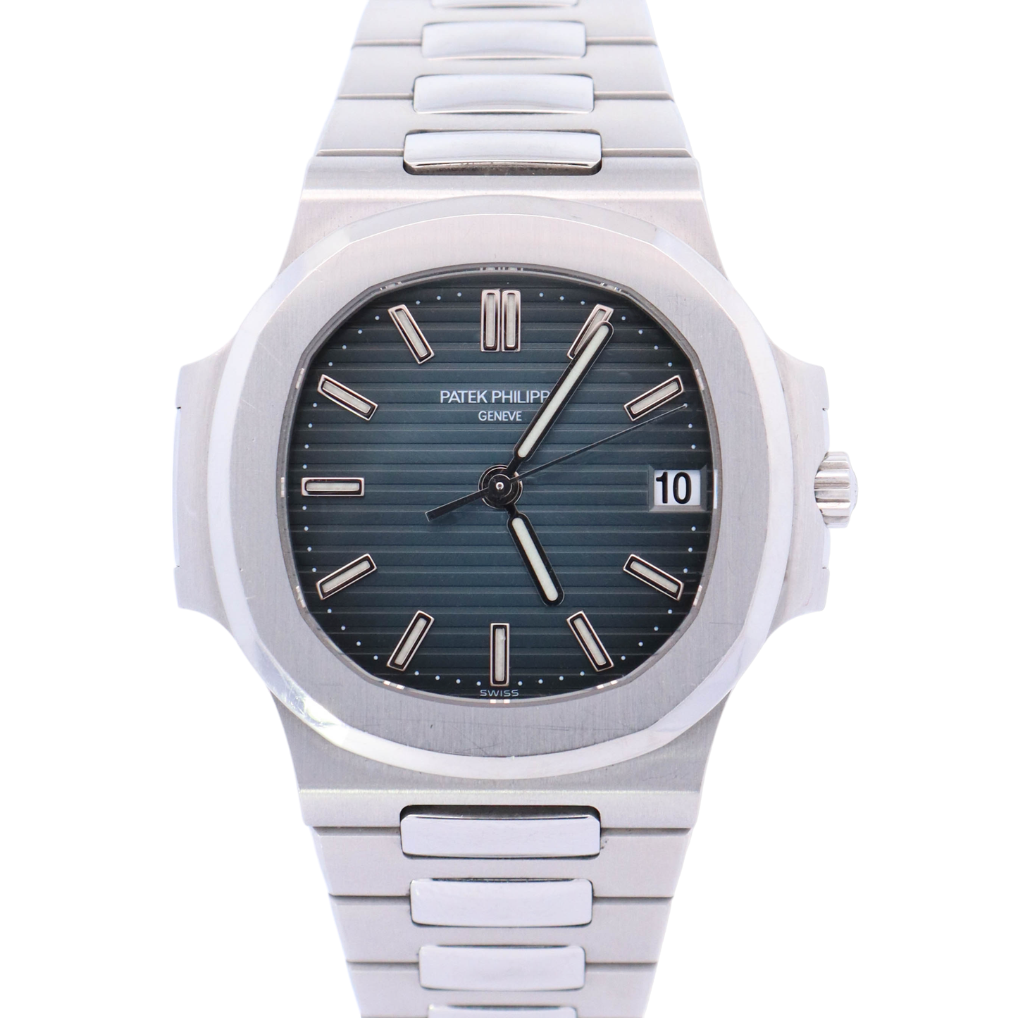 Patek Philippe Nautilus 38mm Stainless Steel Blue Gradient Stick Dial Watch Reference# 5800/1A-001 - Happy Jewelers Fine Jewelry Lifetime Warranty