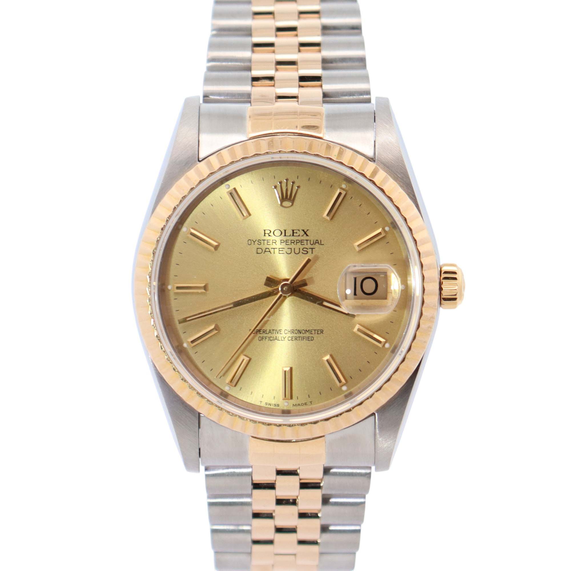 Rolex Datejust 36mm Champagne Dial Watch Ref# 16233 - Happy Jewelers Fine Jewelry Lifetime Warranty