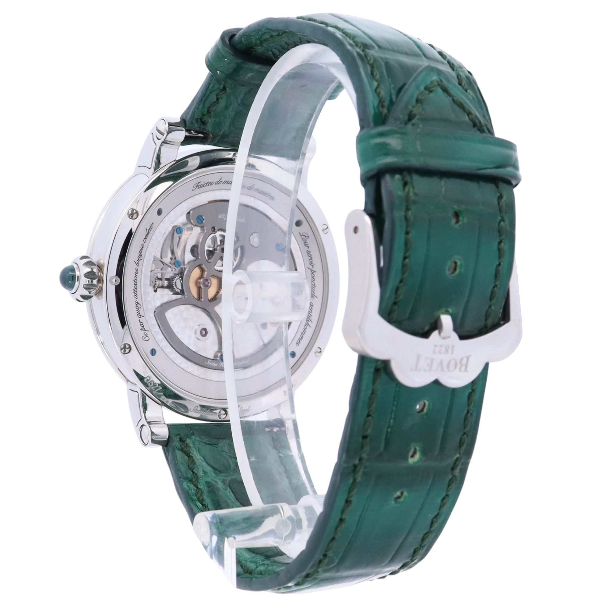 Bovet Rectical 28 42mm Stainless Steel Green Stick & Arabic Dial Watch Reference# R290001 - Happy Jewelers Fine Jewelry Lifetime Warranty