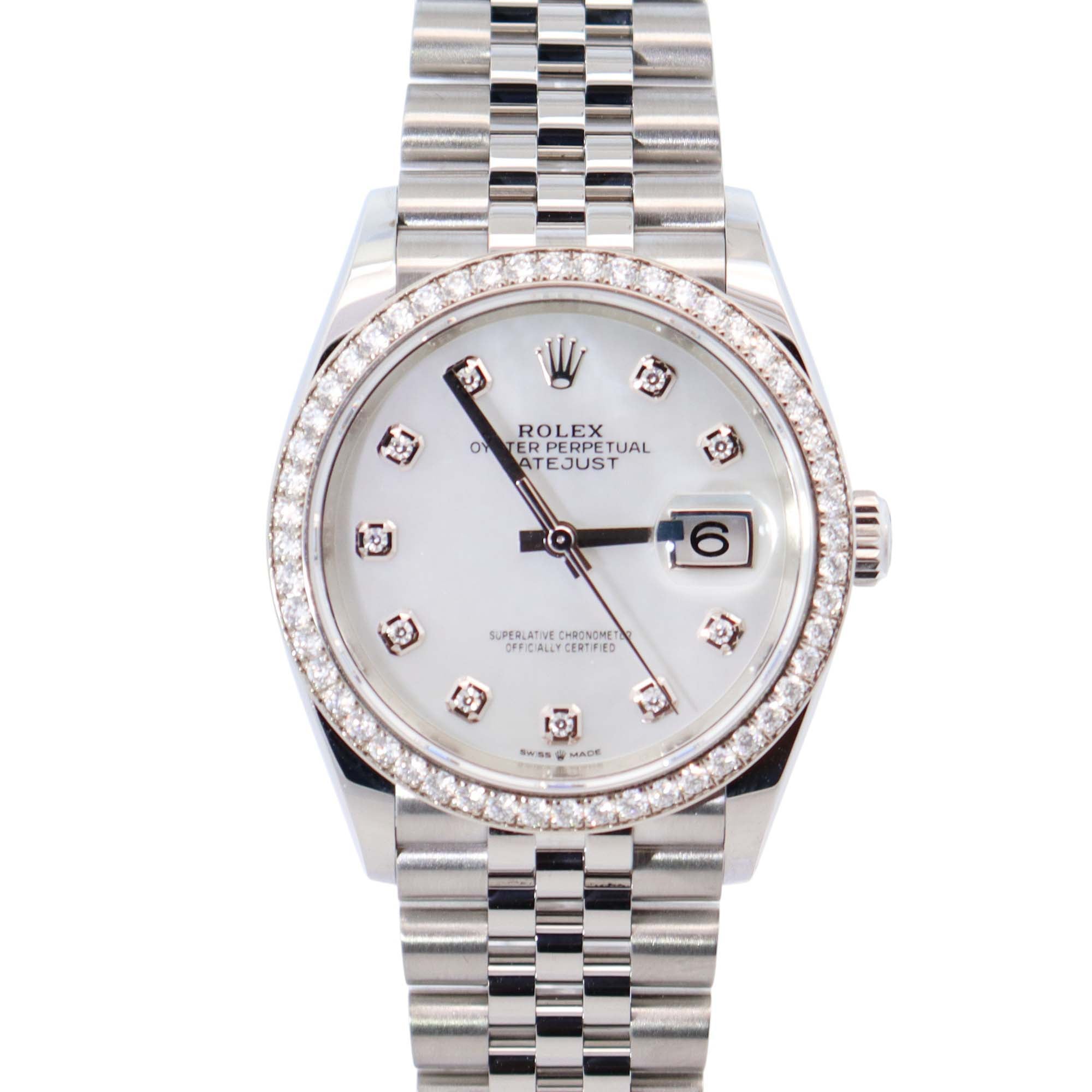 Rolex Datejust 36mm MOP Dial Watch Ref# 126284RBR - Happy Jewelers Fine Jewelry Lifetime Warranty
