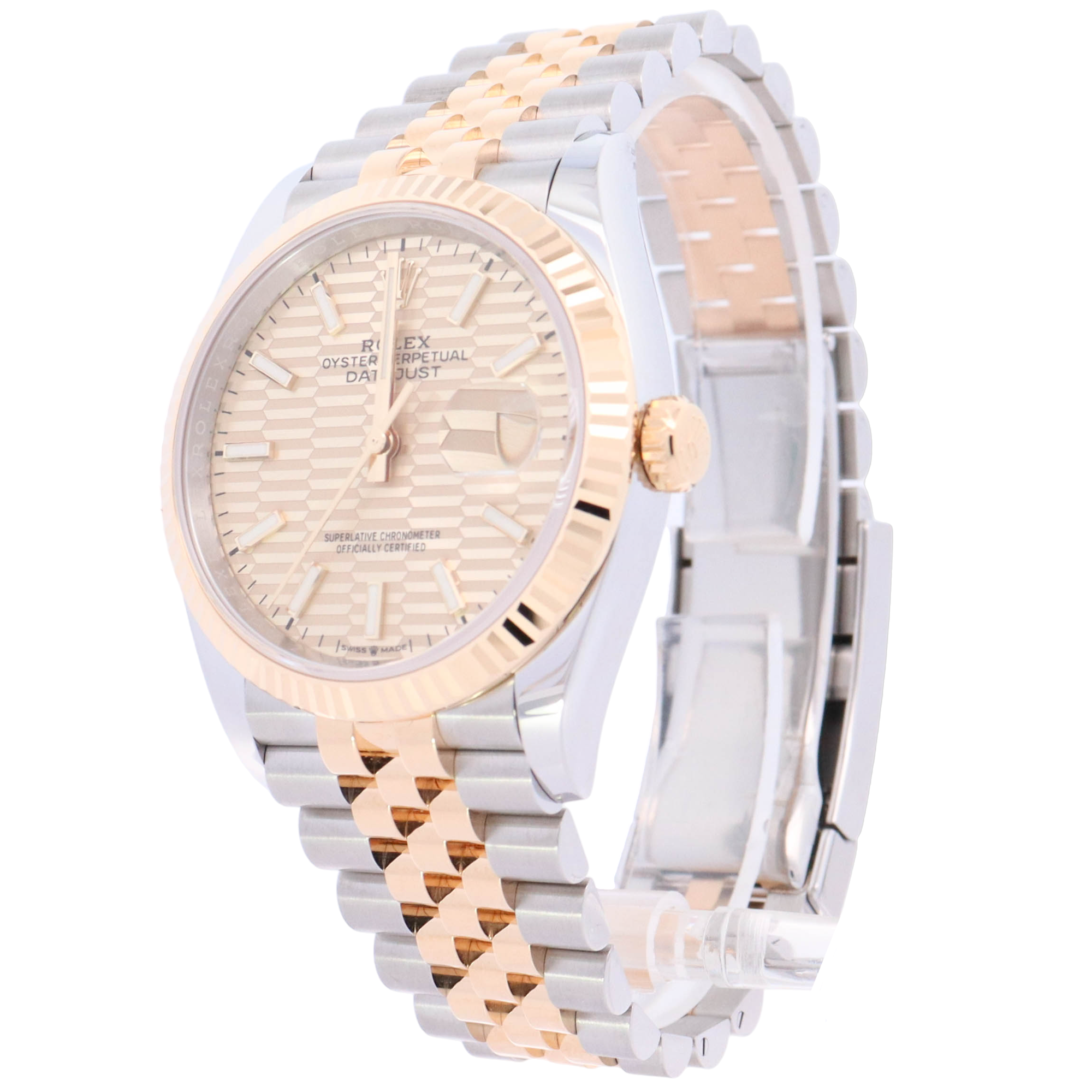 Rolex Datejust 36mm Yellow Gold & Stainless Steel Champagne Fluted Motif Dial Watch Reference# 126233 - Happy Jewelers Fine Jewelry Lifetime Warranty