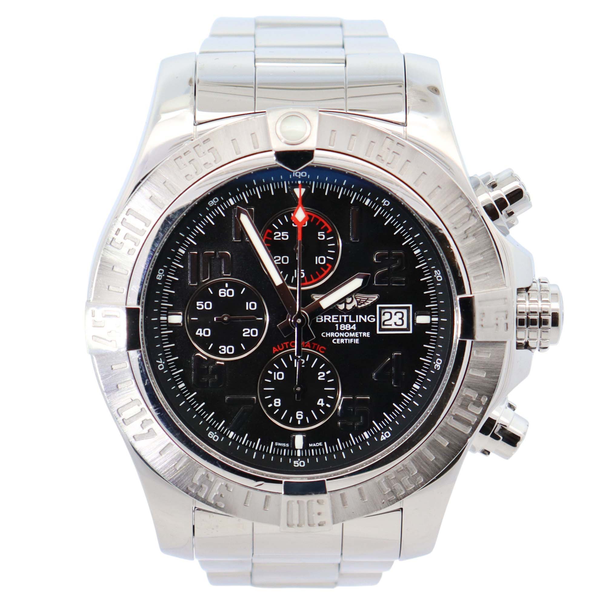 Breitling Super Avenger II 48mm Black Dial Watch Ref# A13371 - Happy Jewelers Fine Jewelry Lifetime Warranty