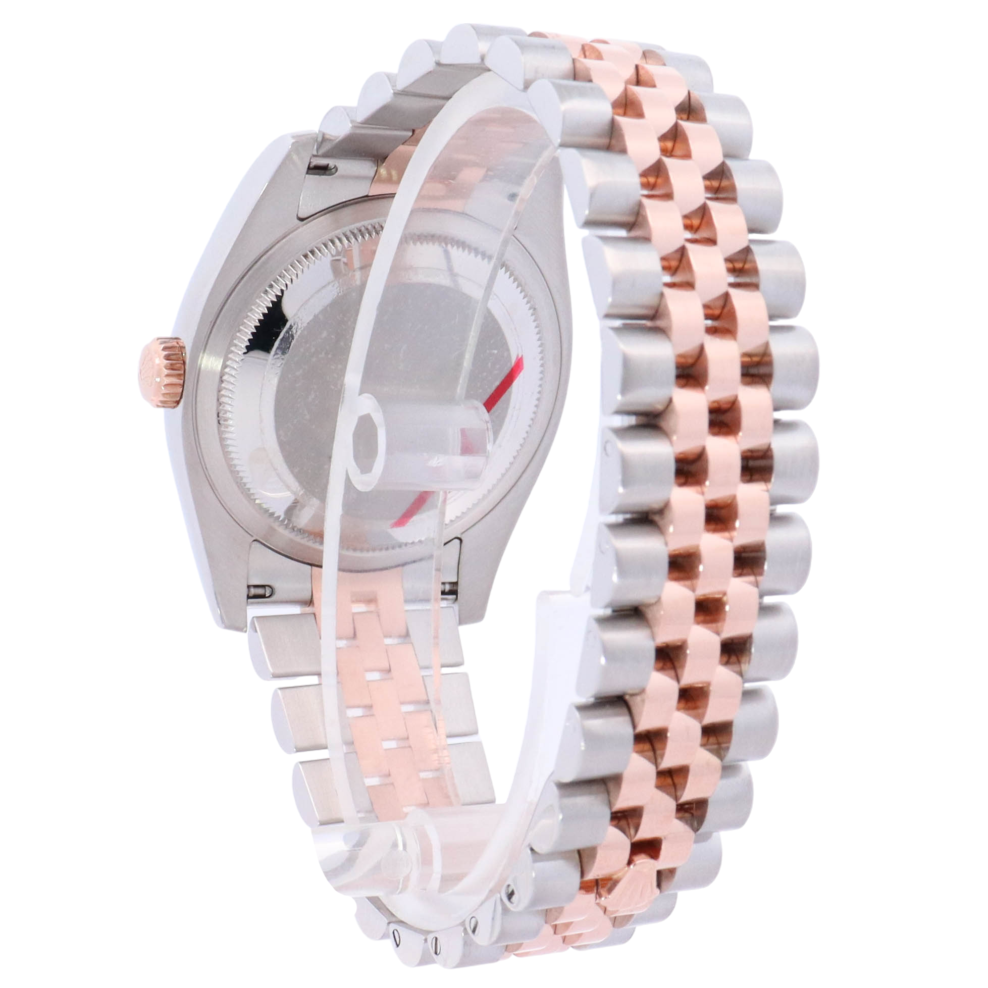 Rolex Datejust 36mm Rose Gold & Stainless Black Roman Dial Watch Reference# 116231 - Happy Jewelers Fine Jewelry Lifetime Warranty