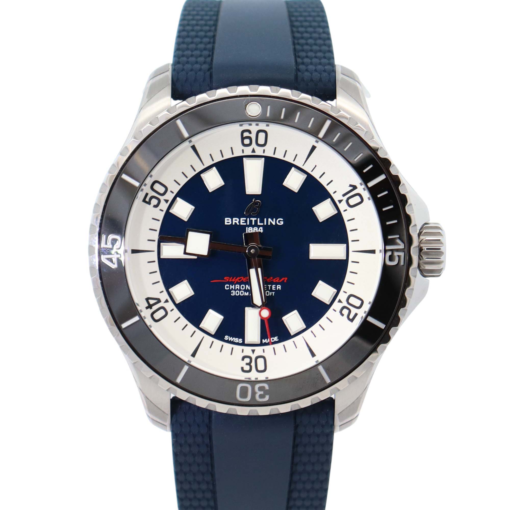 Breitling Superocean 44mm Blue Dial Watch Ref# A17376 - Happy Jewelers Fine Jewelry Lifetime Warranty