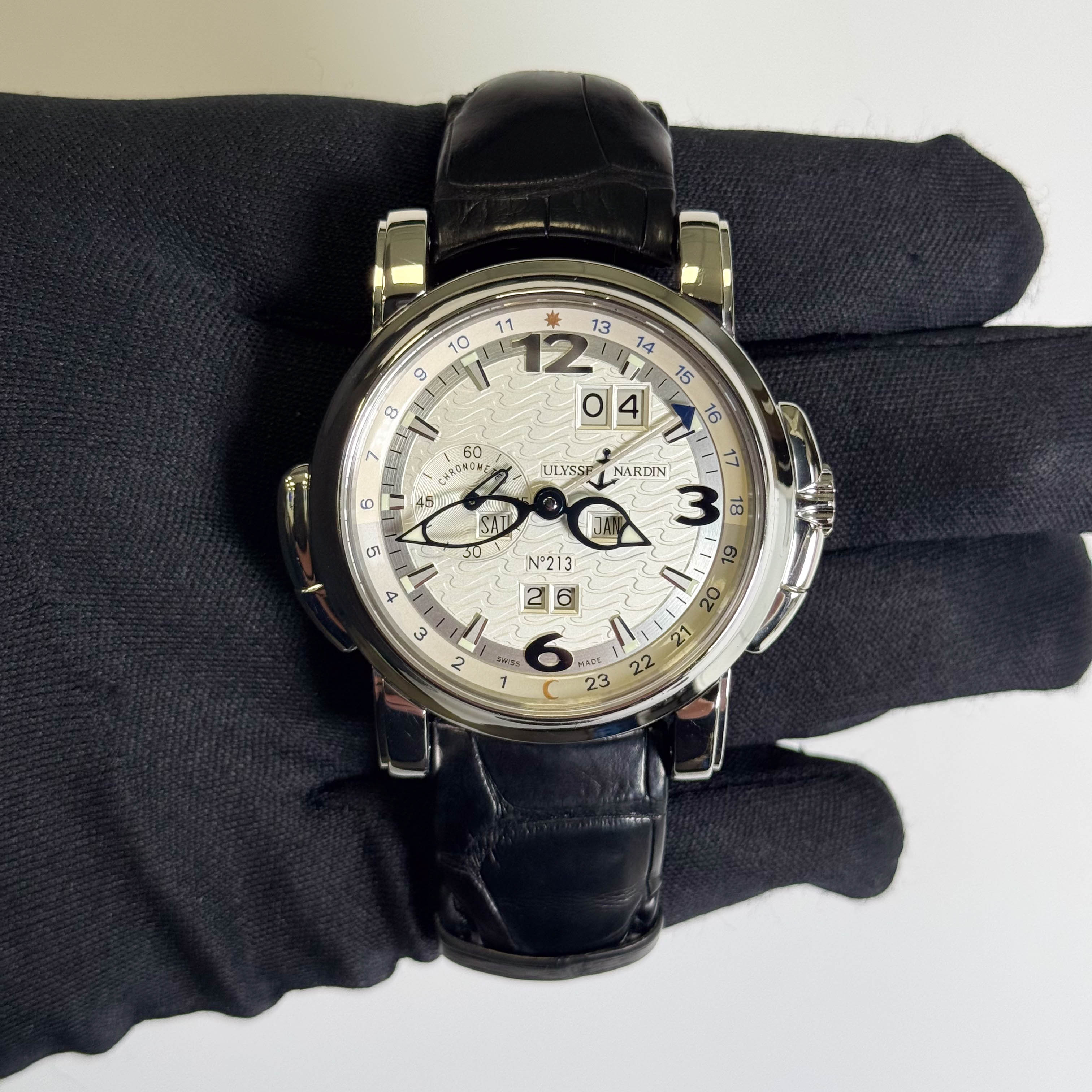 Ulysse Nardin GMT 40mm White Dial Watch Ref# 329-60