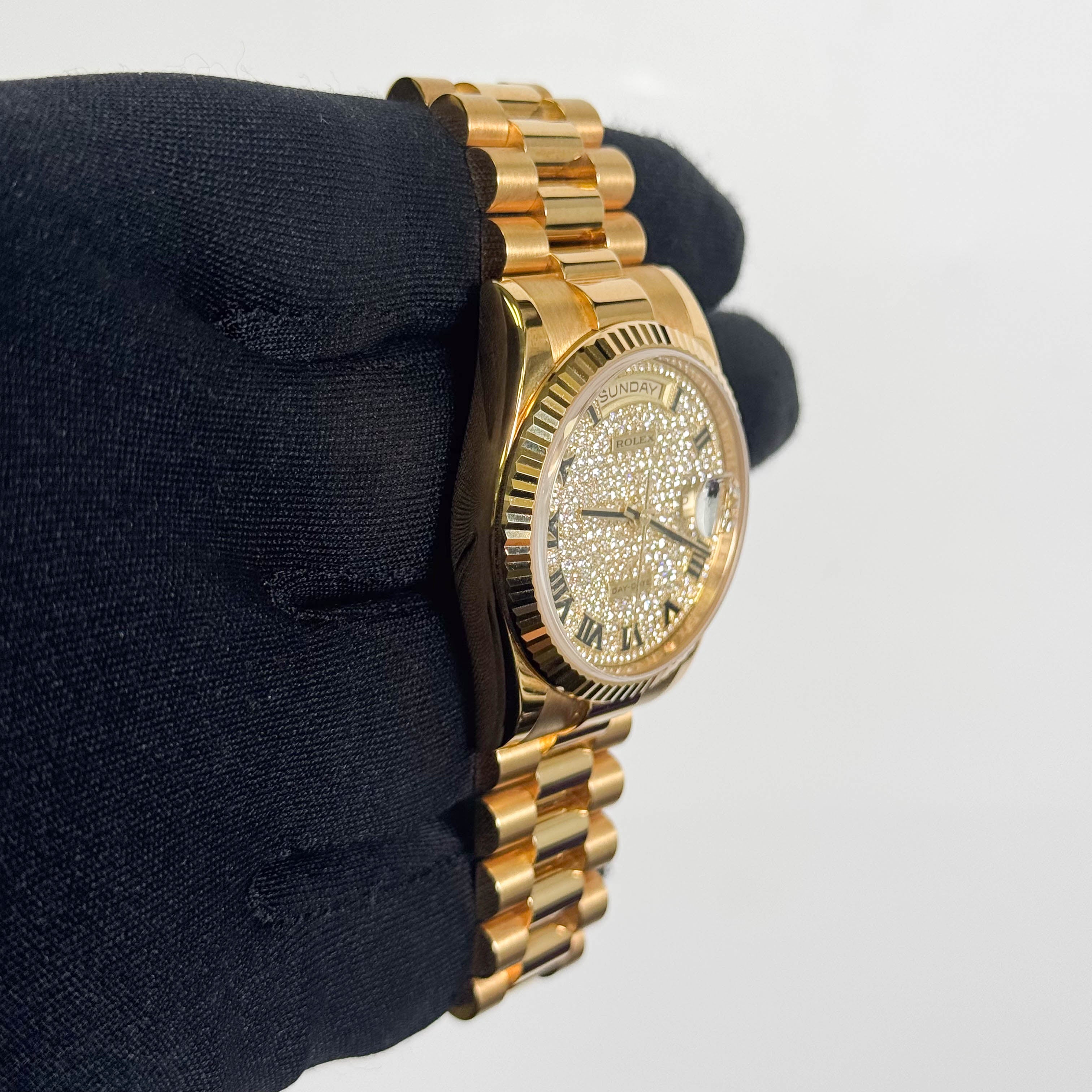 Rolex Day-Date 36mm Pave Dial Watch Ref# 118238 - Happy Jewelers Fine Jewelry Lifetime Warranty