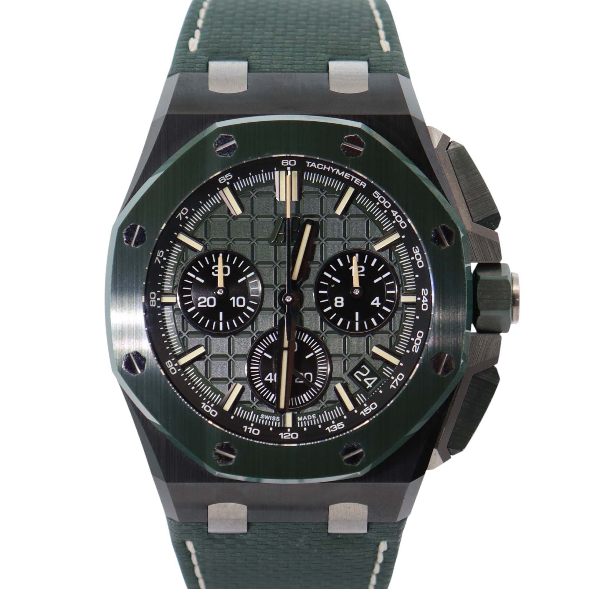 Audemars Piguet Royal Oak 43mm Green Dial Watch Ref# 26420CE.OO.A063VE.01 - Happy Jewelers Fine Jewelry Lifetime Warranty