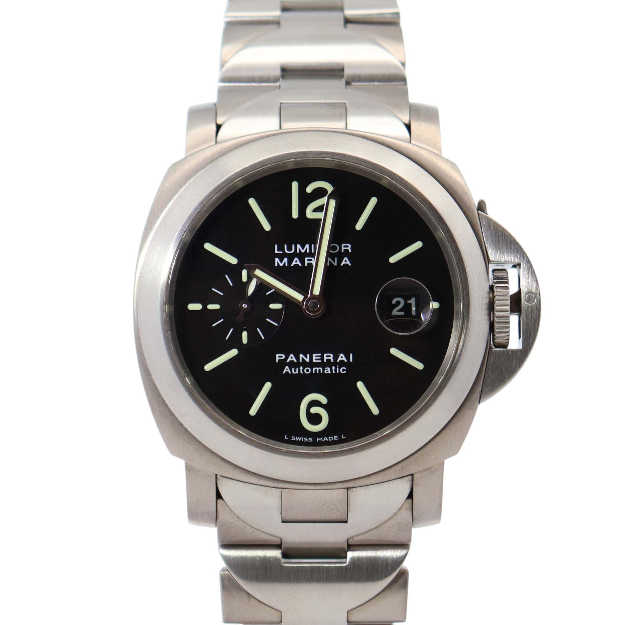 Panerai Luminor 40mm Black Dial Watch Ref# PAM00050 - Happy Jewelers Fine Jewelry Lifetime Warranty