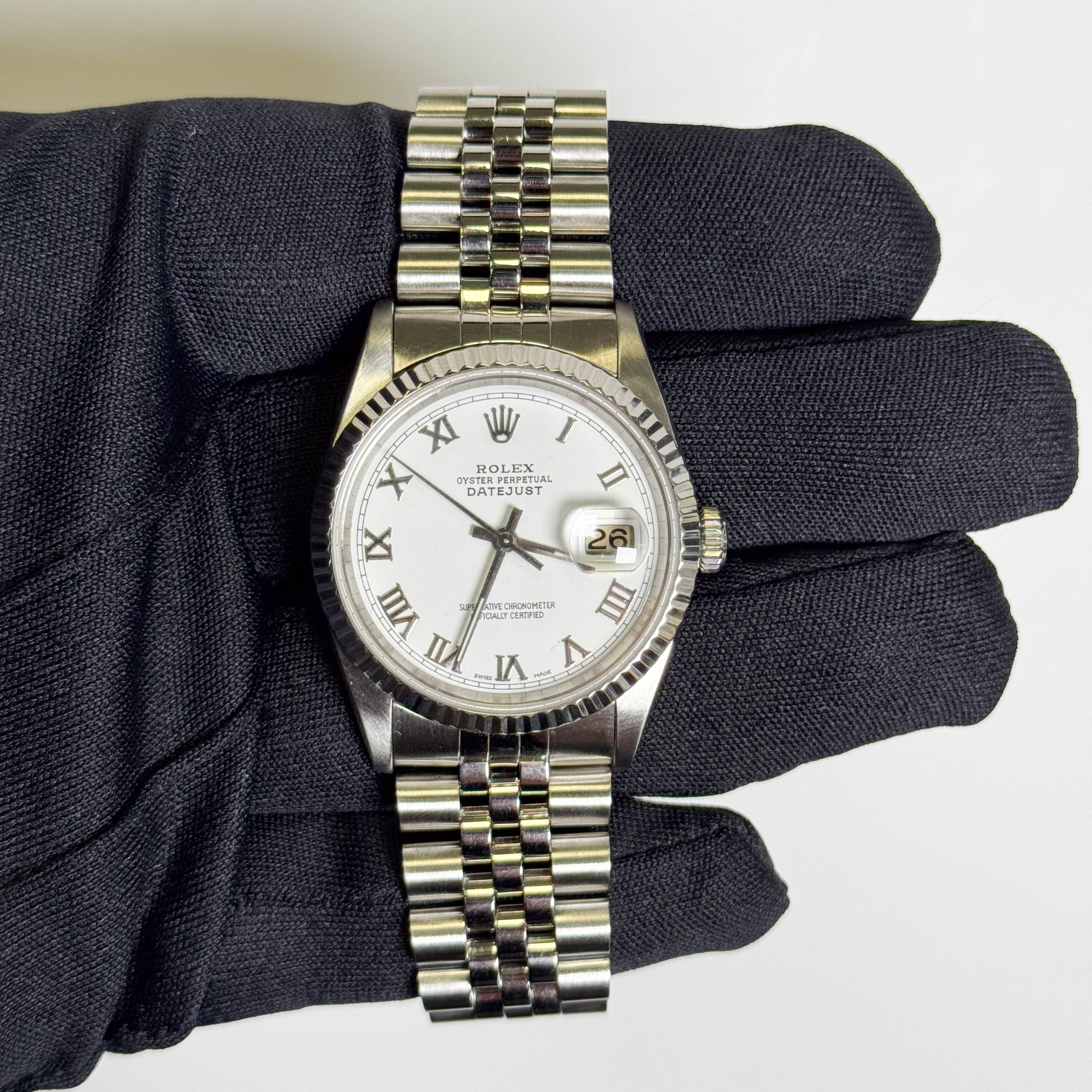 Rolex Datejust 36mm White Dial Watch Ref# 16234 - Happy Jewelers Fine Jewelry Lifetime Warranty
