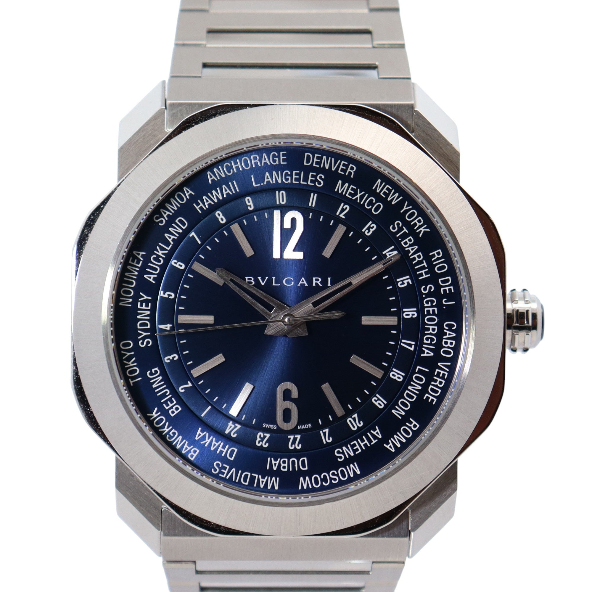 Bvlgari Octo 41mm Blue Dial Watch Ref# 103481 - Happy Jewelers Fine Jewelry Lifetime Warranty