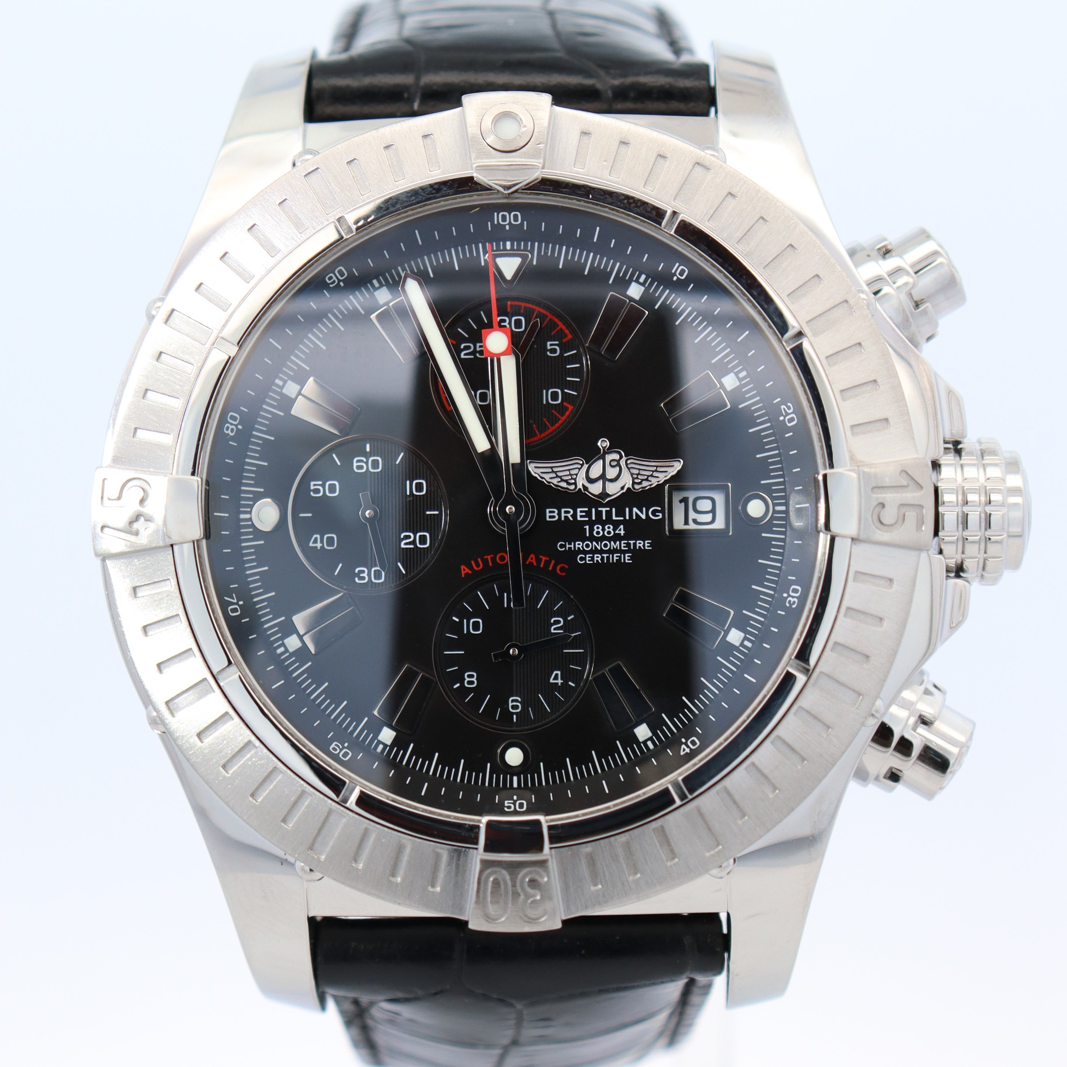Breitling Super Avenger 48mm Black Dial Watch Ref# A13370 - Happy Jewelers Fine Jewelry Lifetime Warranty