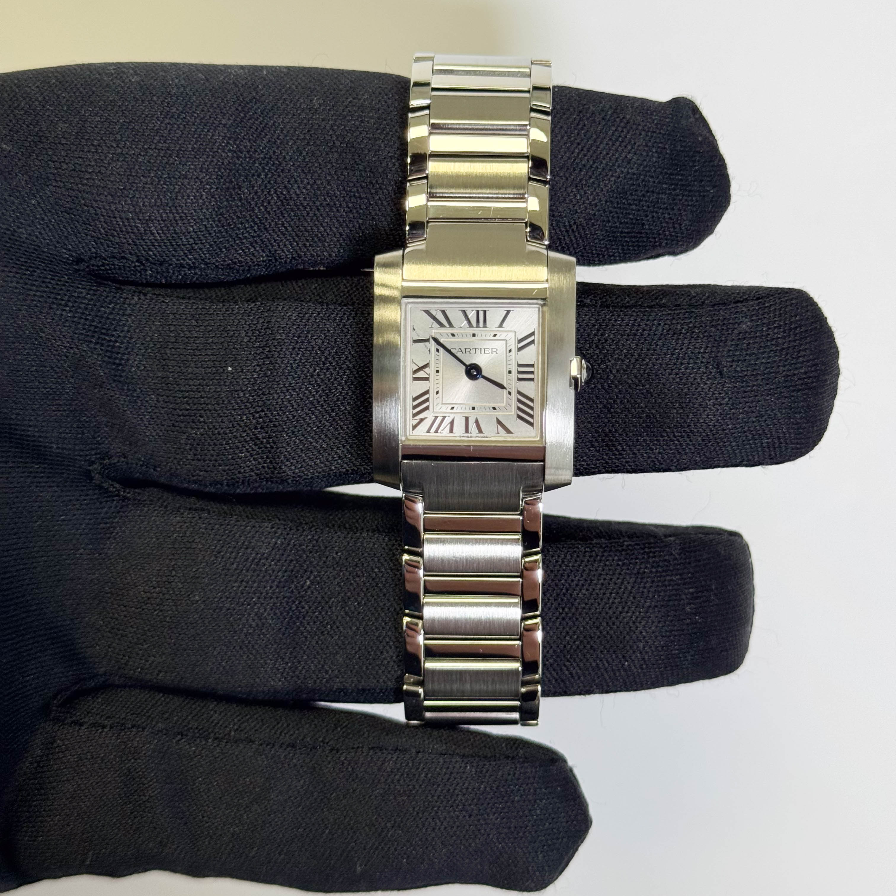 Cartier Tank 25.7x21.2mm Silver Dial Watch Ref# WSTA0065