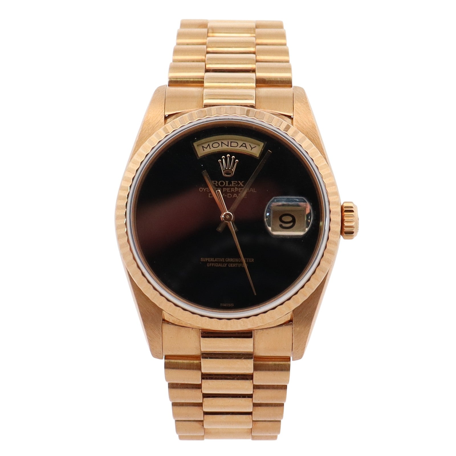 Rolex Day-Date 36mm Black Dial Watch Ref# 18238 - Happy Jewelers Fine Jewelry Lifetime Warranty